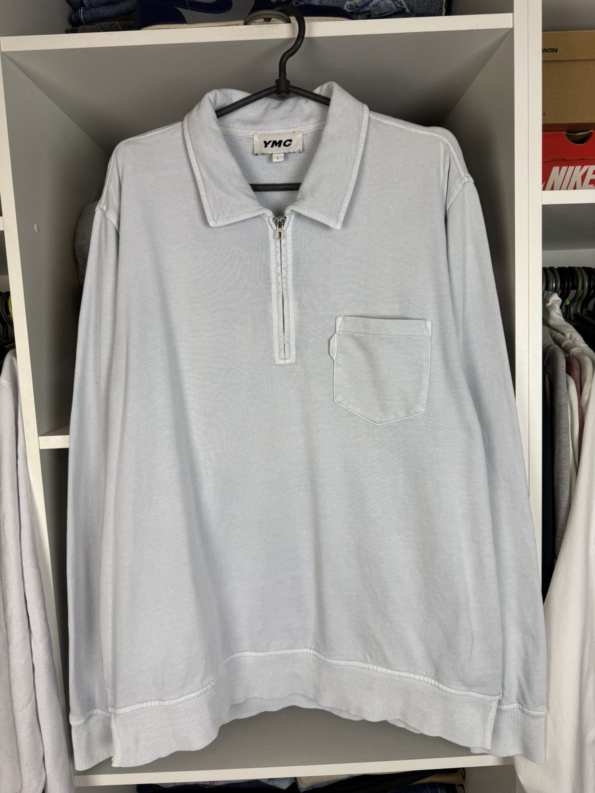 YMC YMC Men's 1/4 Zip Collared Sweatshirt Size US L / EU 52-54 / 3 - 1 Thumbnail
