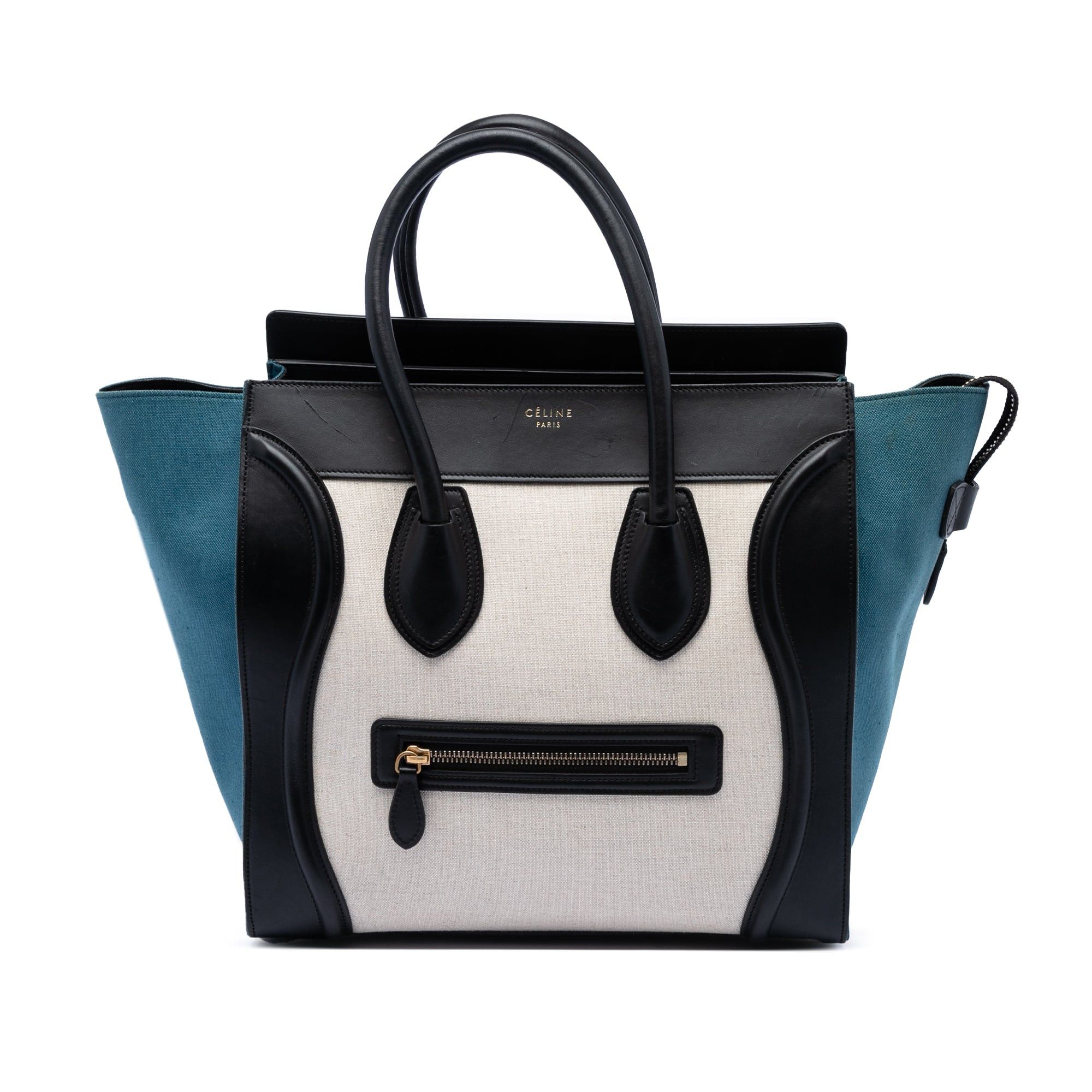 Celine Mini Tricolor Canvas and Leather Luggage Tote Size ONE SIZE - 1 Thumbnail