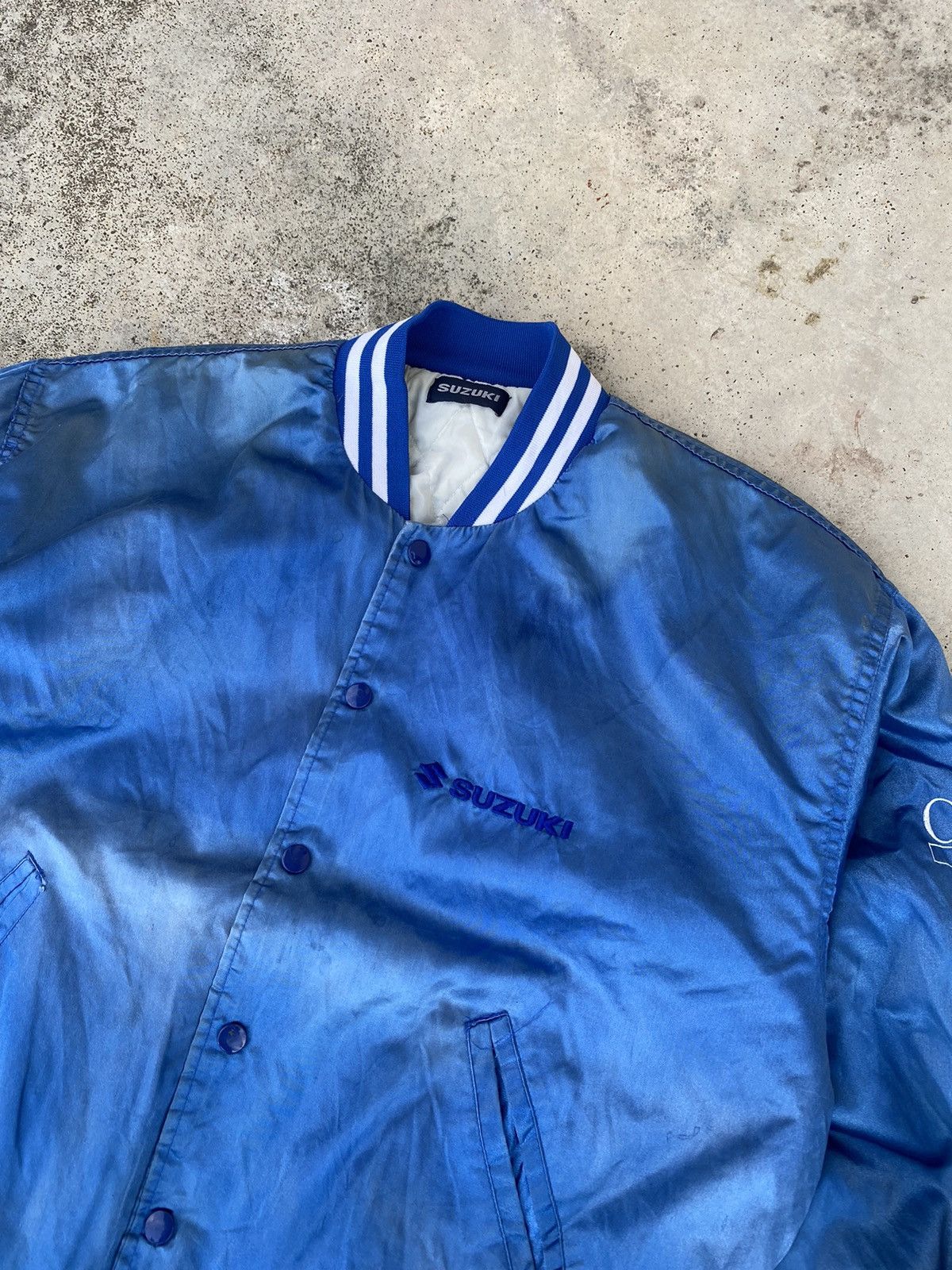 Vintage Vintage Suzuki Racing Varsity Jacket Metallic Blue Size US L / EU 52-54 / 3 - 2 Thumbnail
