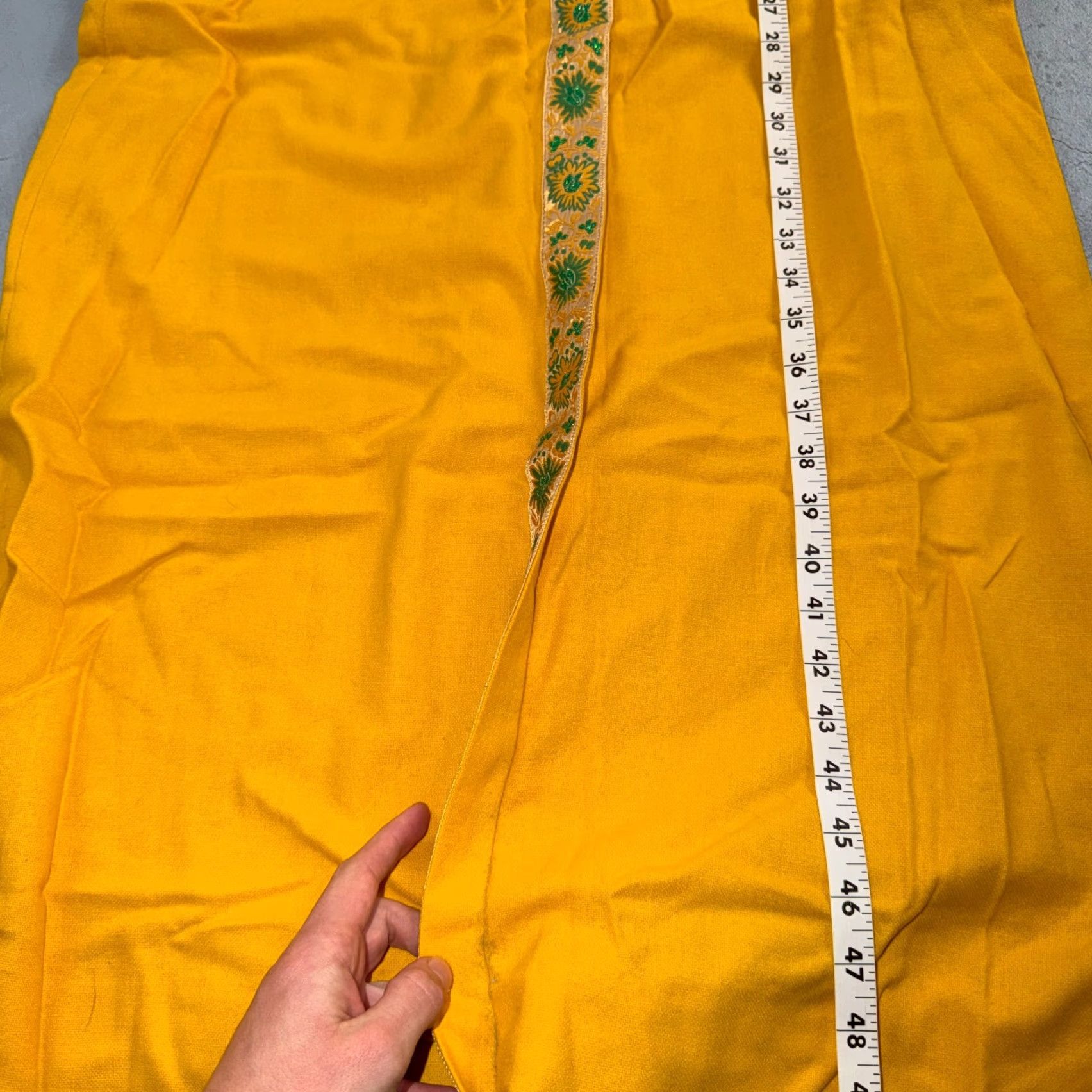 Vintage VINTAGE 1950s 60s Yellow Long Dress Rockabilly Boho Belted Summer Movie Casual Size S / US 4 / IT 40 - 5 Thumbnail