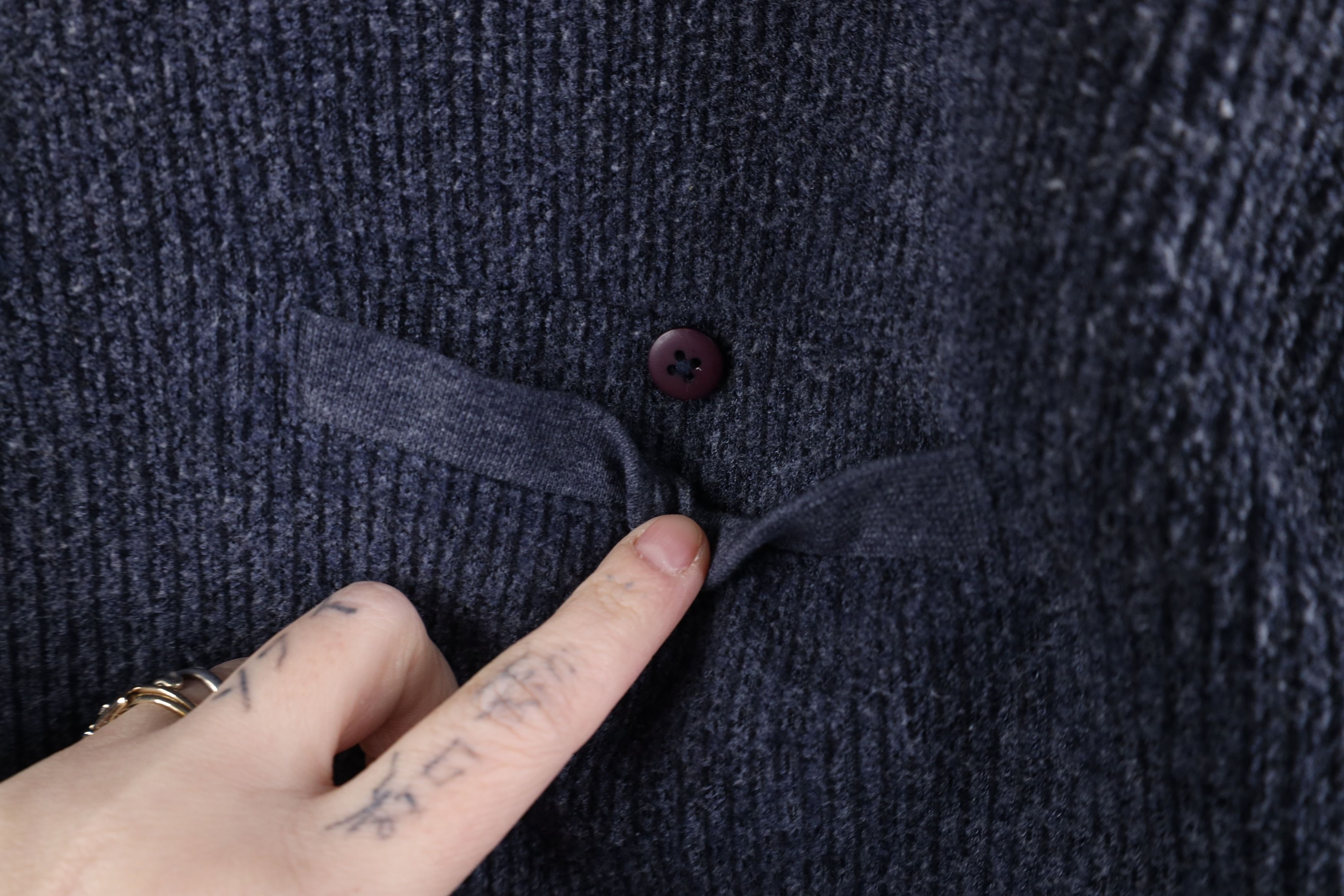 Vintage Vintage 90s Streetwear Knit Fleece Collared Sweatshirt Blue Size US M / EU 48-50 / 2 - 6 Thumbnail