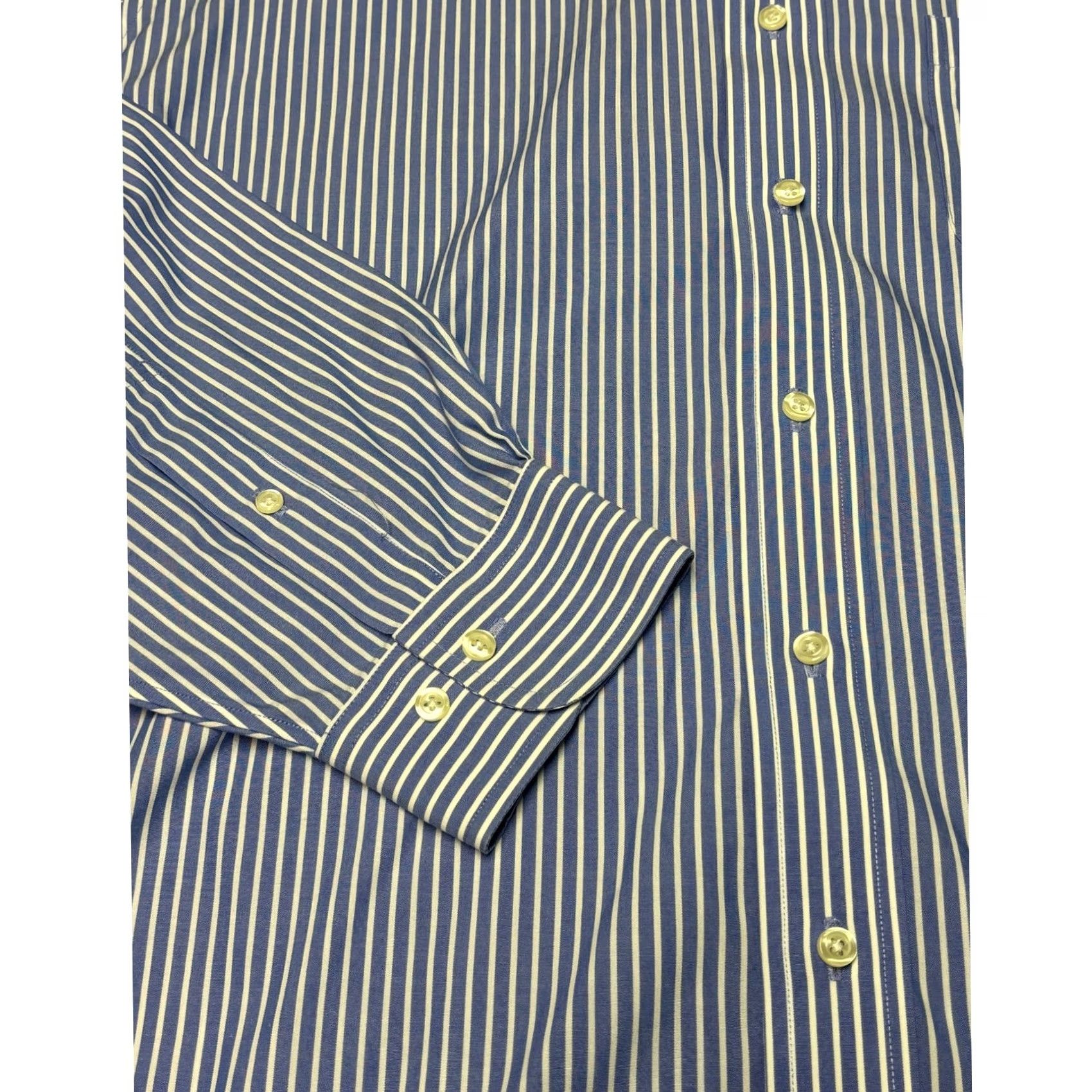 Brooks Brothers Brooks Brothers Mens 17.5 4/5 Blue White Striped Dress Shirt - Business Casual Size US XXL / EU 58 / 5 - 3 Thumbnail