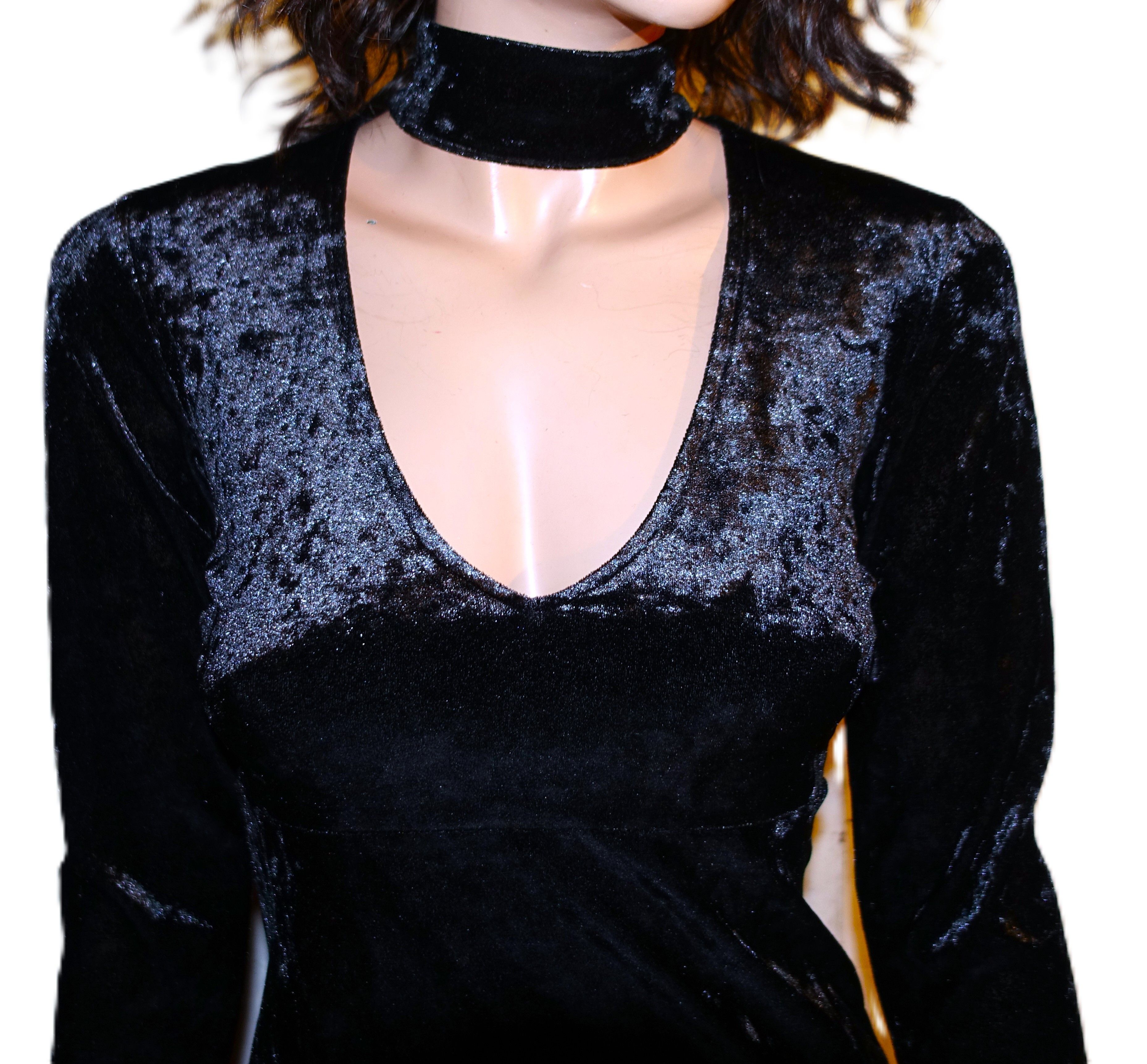 Other Bardot Black Choker Velvet Dress 4 Size S / US 4 / IT 40 - 2 Thumbnail