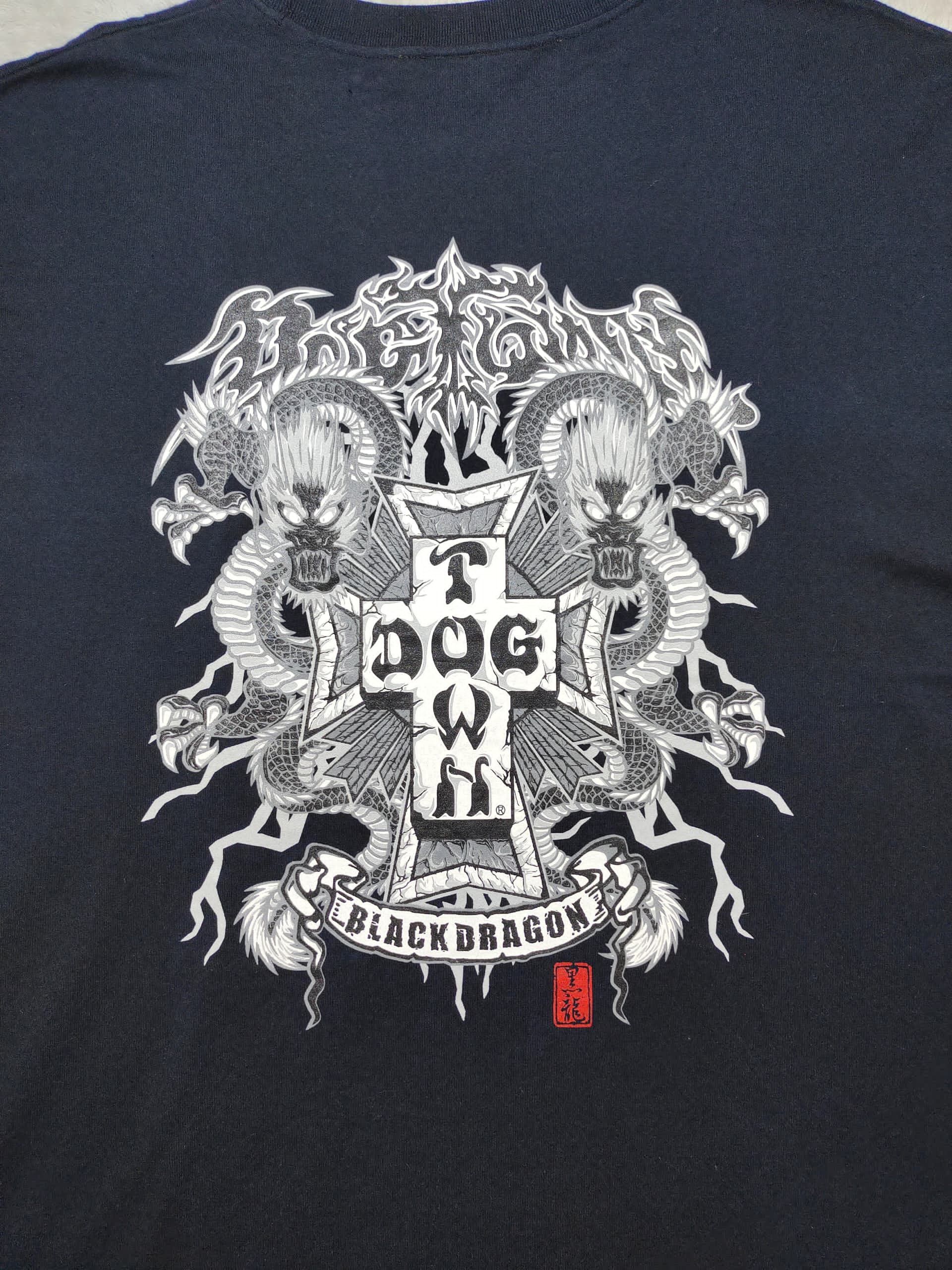 Dogtown × Powell Peralta × Vintage VINTAGE FADED Y2K DOG TOWN BLACK DRAGON T SHIRT Size US XL / EU 56 / 4 - 4 Thumbnail
