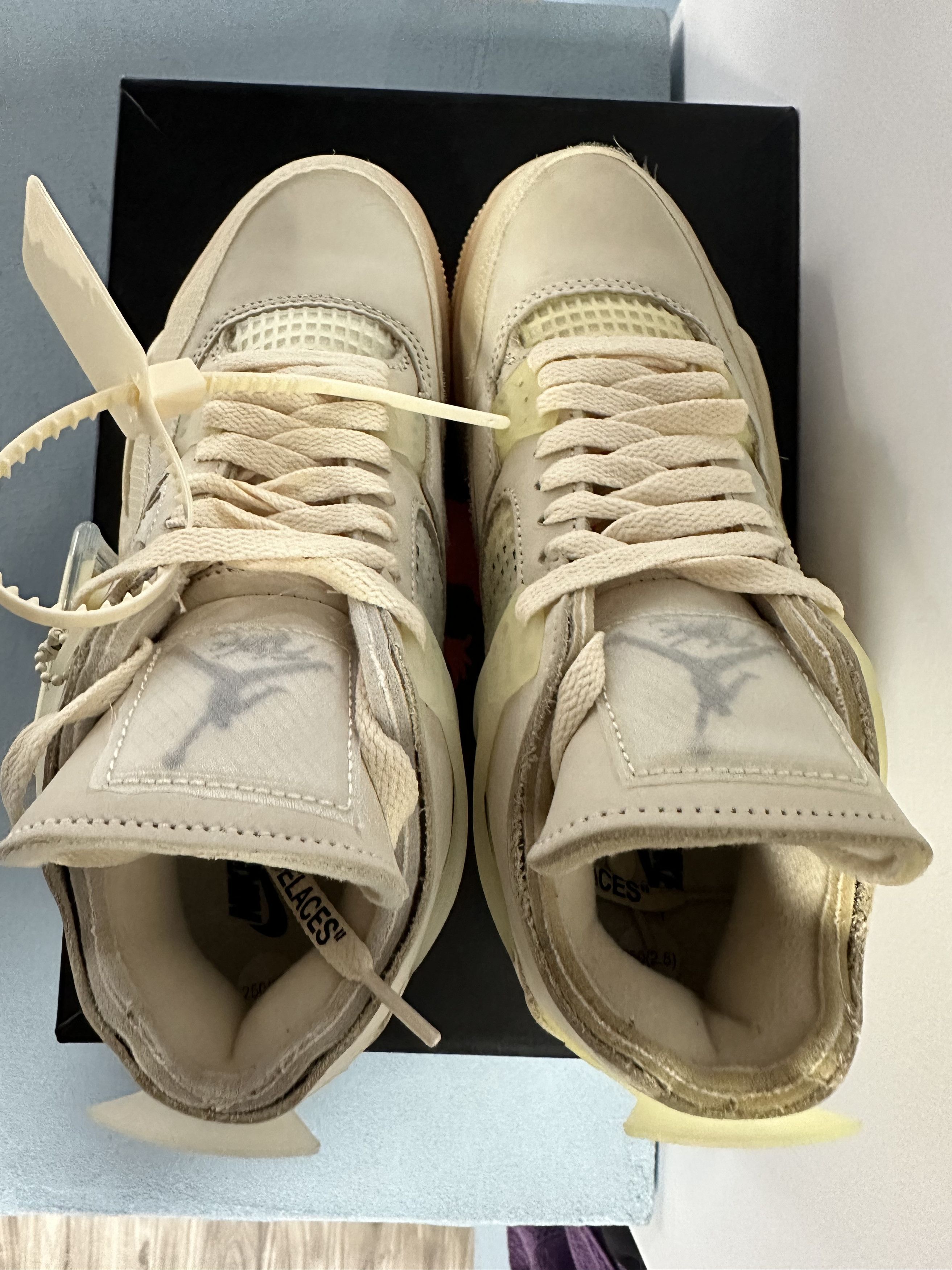 Jordan Brand × Off-White Off-White x Wmns Air Jordan 4 Retro SP 'Sail' Size US 8 / IT 38 - 3 Thumbnail