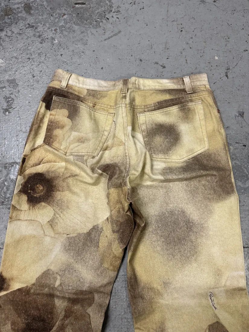 Designer × Vintage FW1999 Roberto Cavalli Creamy Beige Flowers Nature Pants Size US 32 / EU 48 - 6 Thumbnail