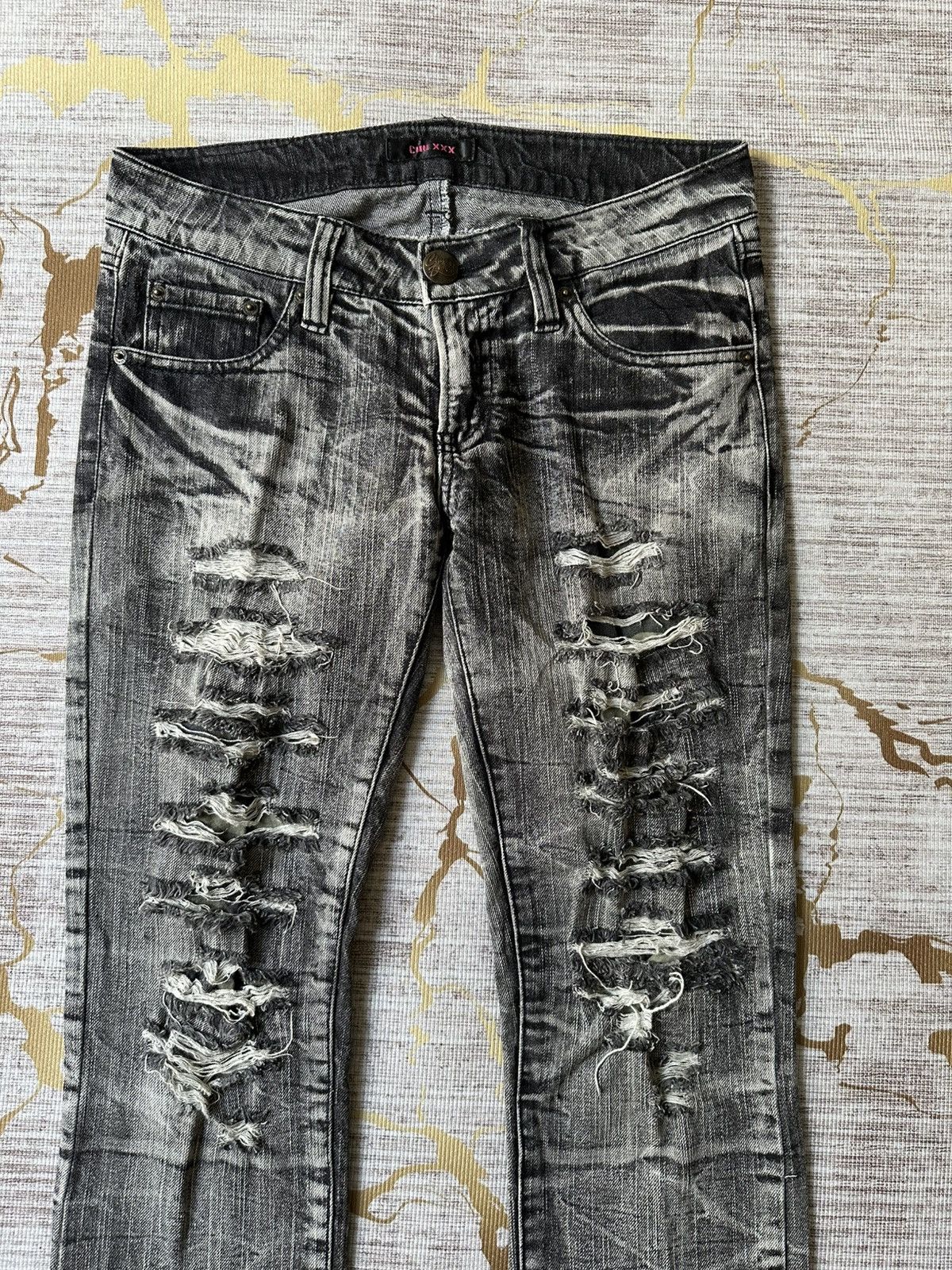 Japanese Brand CHU XXX Distressed Claw Marks Design Denim Size US 30 / EU 46 - 5 Thumbnail