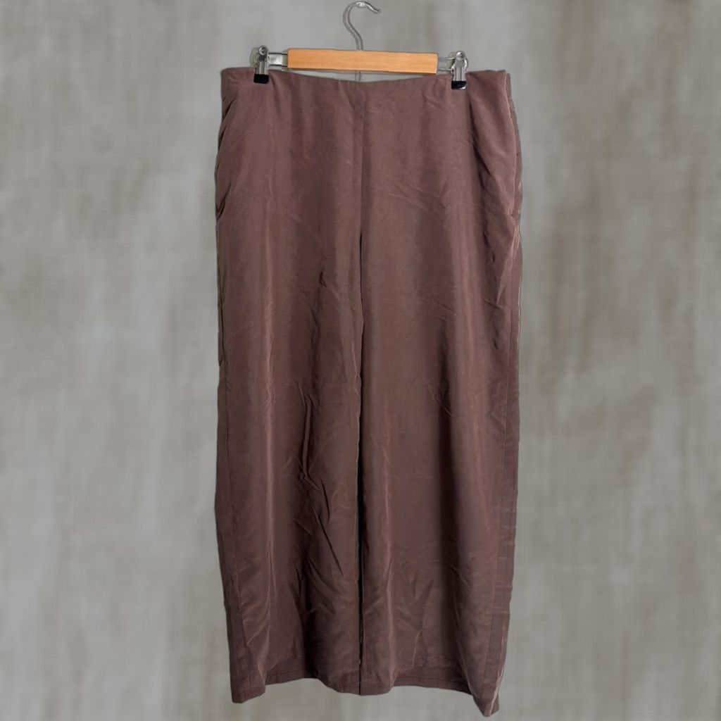 J. Jill J. Jill Womens Pants Chino Wide-Leg Brown Modal Size L Side Zip Womens Brown Wide-Leg Pant 36x28 12.5” Leg Size 36" / US 14 / IT 50 - 1 Thumbnail