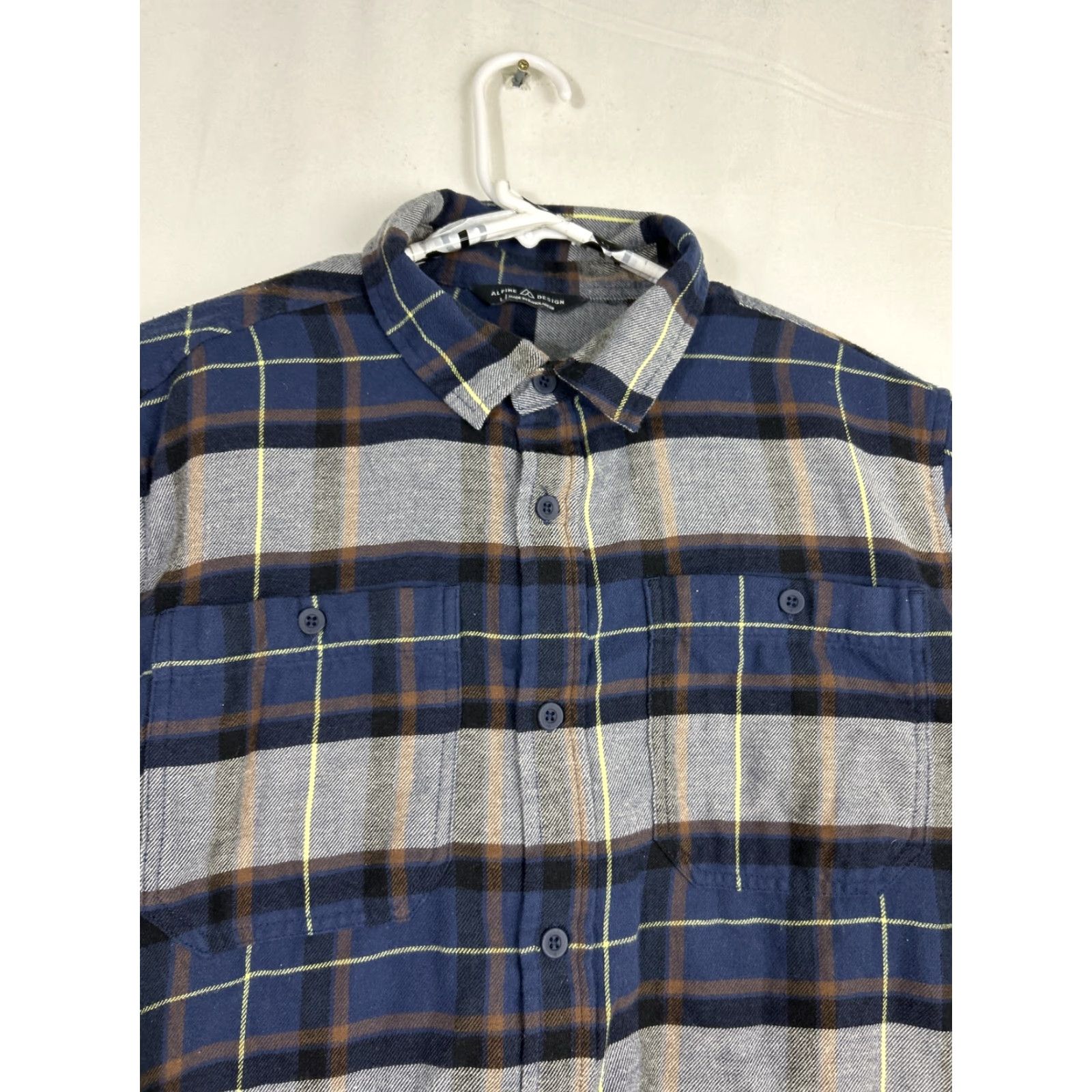 Vintage Alpine Design Button-Up Shirt Mens L Plaid Lightweight Flannel Cotton Blend Blue Gray Size US L / EU 52-54 / 3 - 5 Thumbnail