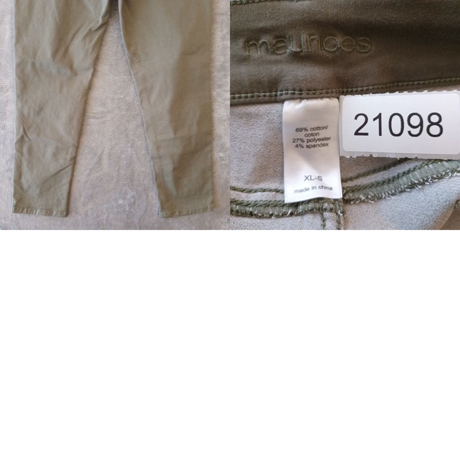 Vintage Maurices Ankle Pants Womens XL Short Green Stretch 34x26 Mid Rise Shirt? Size 40" / US 18 - 8 Thumbnail