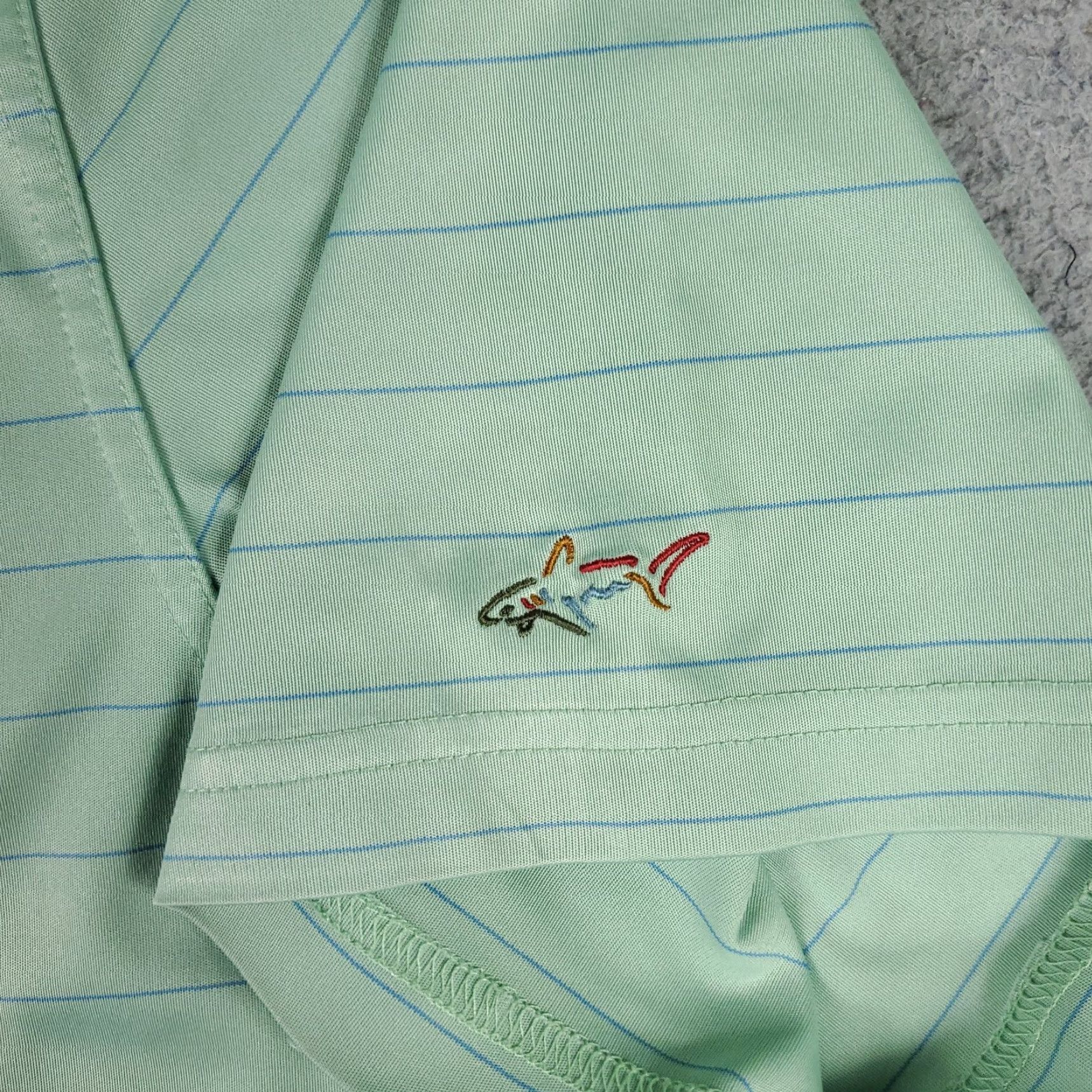 Vintage Greg Norman Polo Shirt Mens XL Green Striped Golf Casual Short Sleeve STAINED Size US XL / EU 56 / 4 - 3 Thumbnail