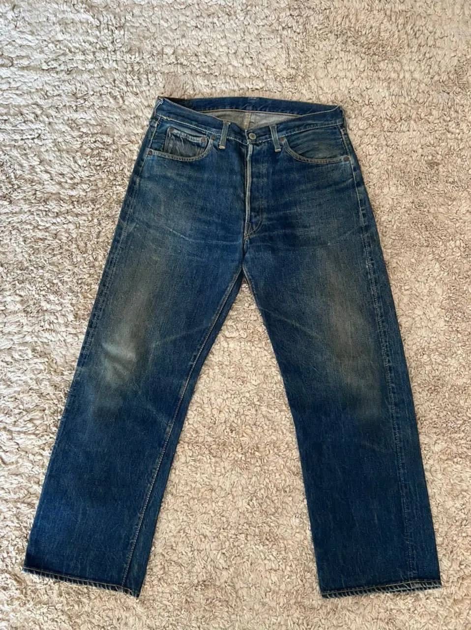 Levi's Levis BigE Hidden Rivet Leather Patch Circa 1952 Size US 33 - 3 Thumbnail