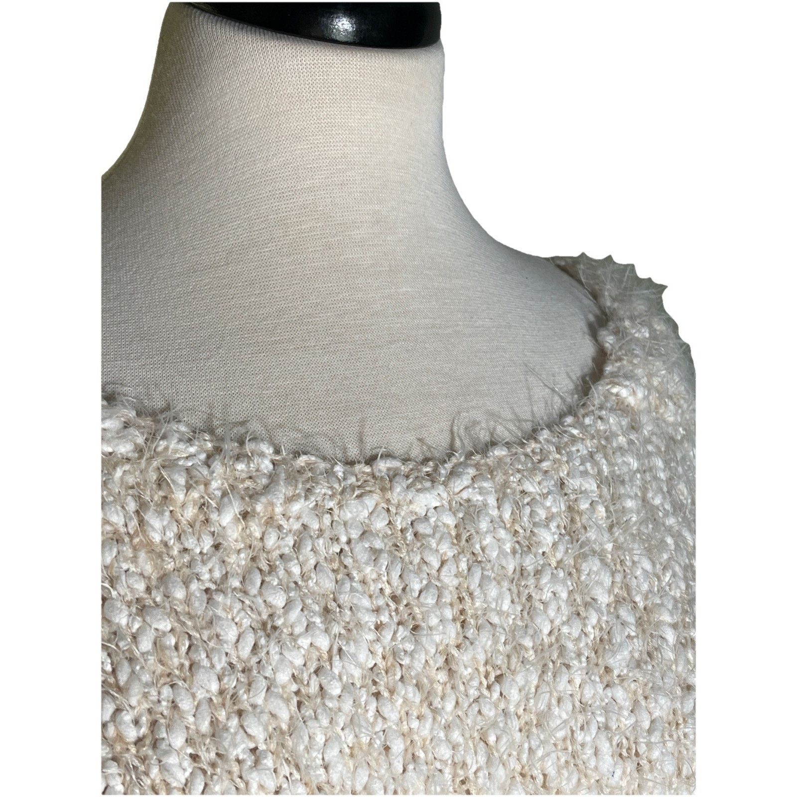 Buffalo David Bitton Buffalo David Bitton Women’s Eyelash Sweater Ivory Tan L /S Size XL / US 12-14 / IT 48-50 - 2 Thumbnail