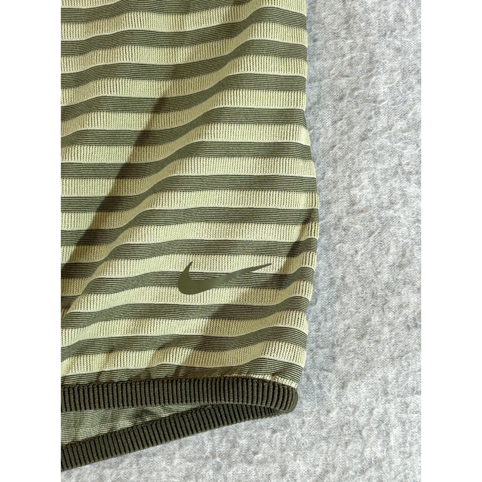 Nike Nike Dri-FIT Pullover Shirt Womens M Green Striped 1/4 Zip Mock Neck Long Sleeve Activewear Top Size M / US 6-8 / IT 42-44 - 2 Thumbnail