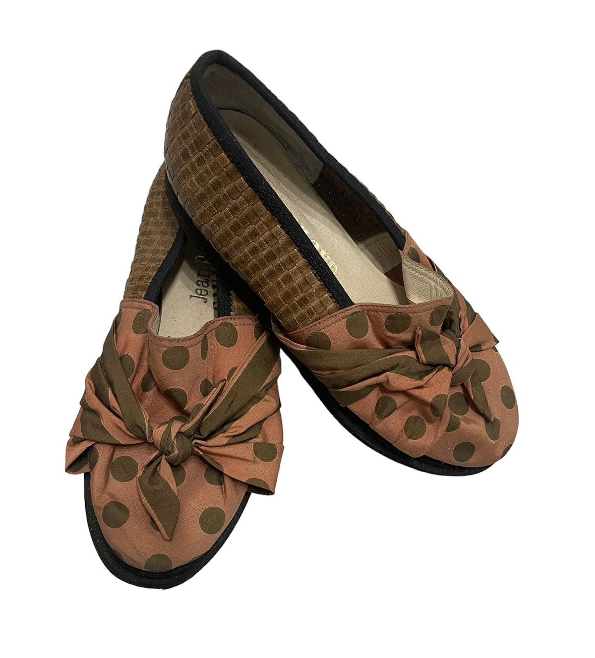 Jean Paul Gaultier JPG Distinctive Woven With Polka Dot Fabric Bow Flat Shoes Size US 8 / IT 38 - 2 Thumbnail