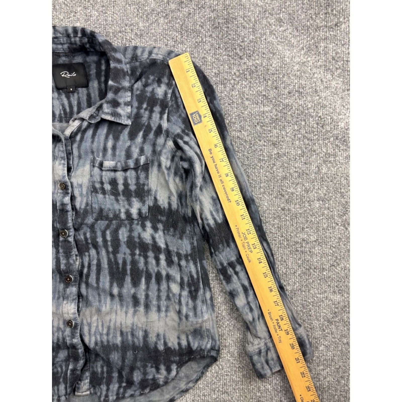 Rails Rails Button Up Shirt Women’s Small Gray Black Tie Dye Long Sleeve Pocket Shirt Size S / US 4 / IT 40 - 4 Thumbnail