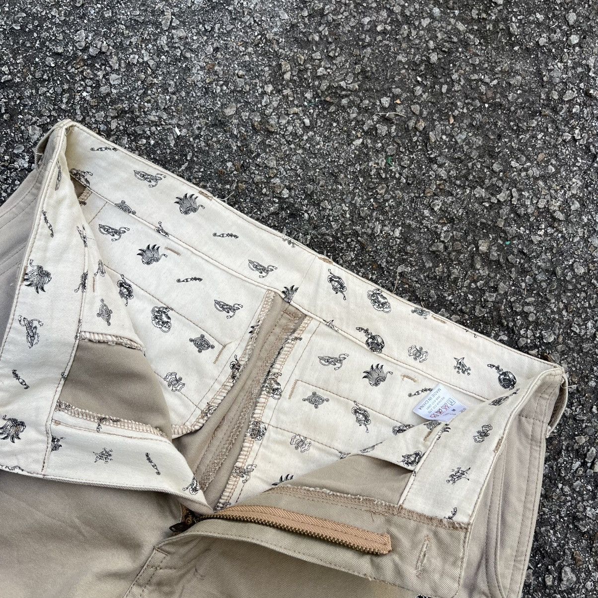 Hysteric Glamour Embroidery Evisu Sukajan Pants Cropped Heads Khaki Chino Size US 30 / EU 46 - 8 Thumbnail
