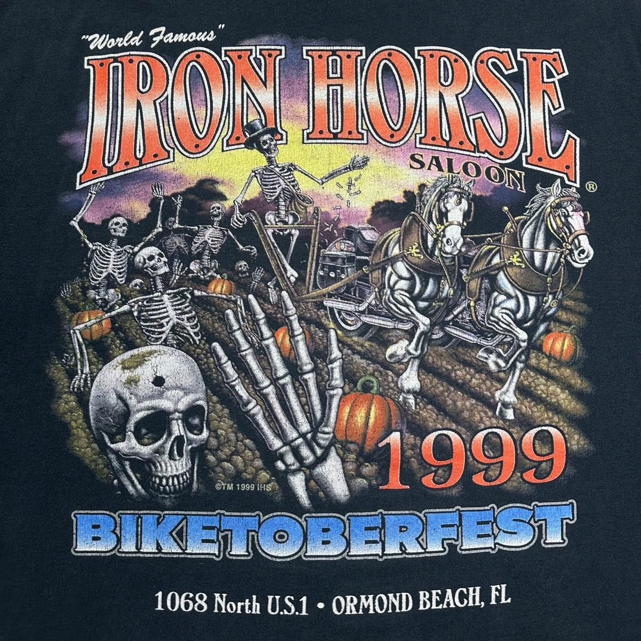 Harley Davidson × Vintage Vintage Iron Horse Saloon Biketoberfest 1999 Halloween T-Shi Size US XL / EU 56 / 4 - 3 Thumbnail