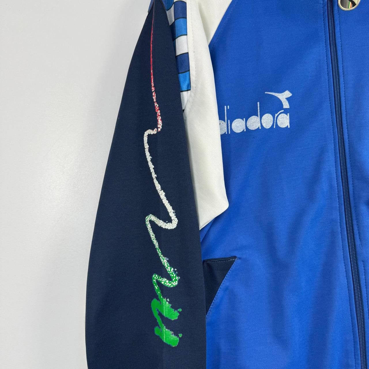 Diadora Diadora Vintage Track Jacket Blue White Full Zip Men Size L Size US L / EU 52-54 / 3 - 4 Thumbnail