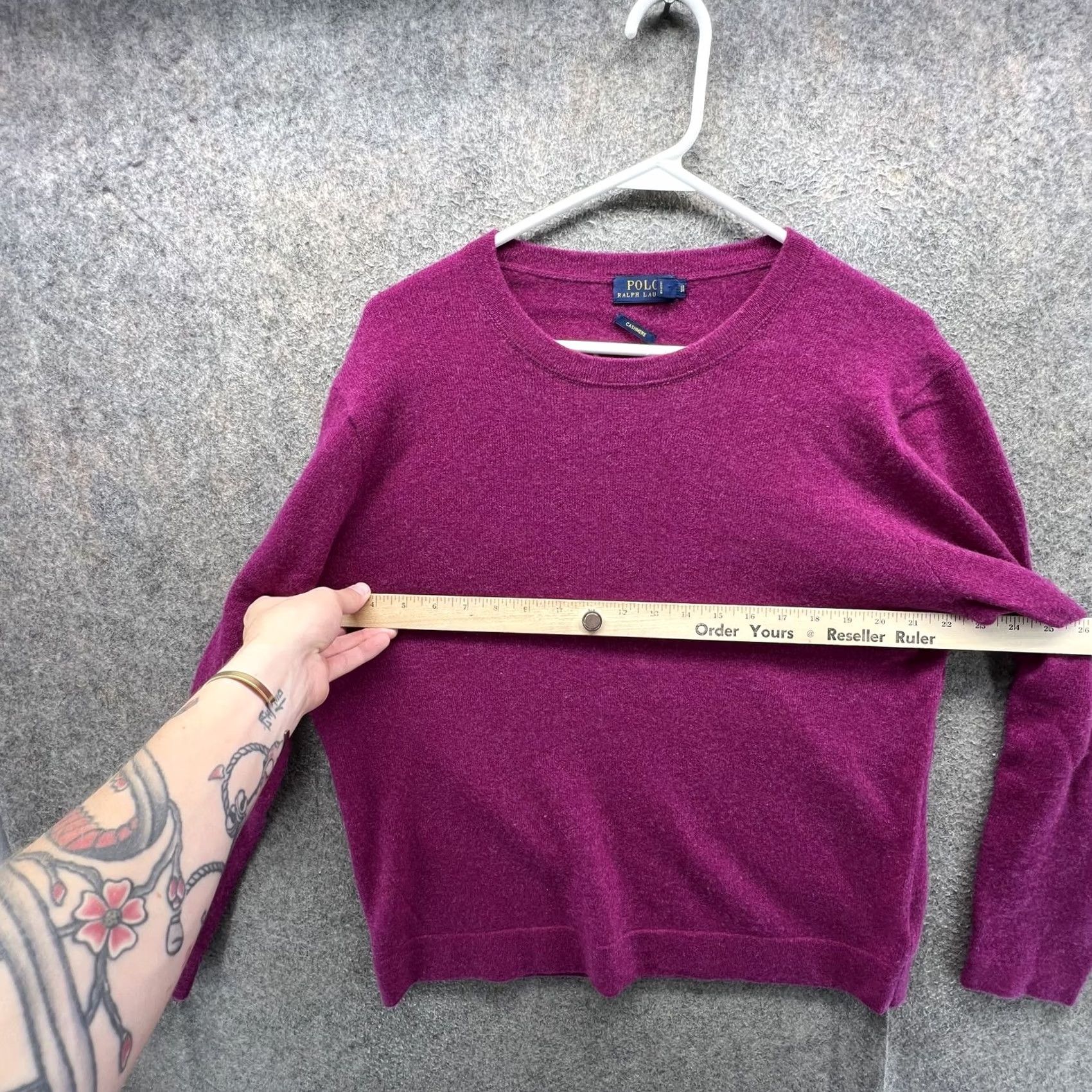 Polo Ralph Lauren Polo Ralph Lauren Sweater Womens XL Purple Cashmere Crewneck Pullover Knit Size XL / US 12-14 / IT 48-50 - 4 Thumbnail