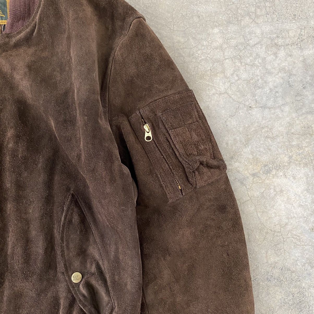 Karl Helmut × Vintage VTG Karl Helmut Cowhide Hand Painted Leather Bomber Jacket Size US M / EU 48-50 / 2 - 10 Thumbnail