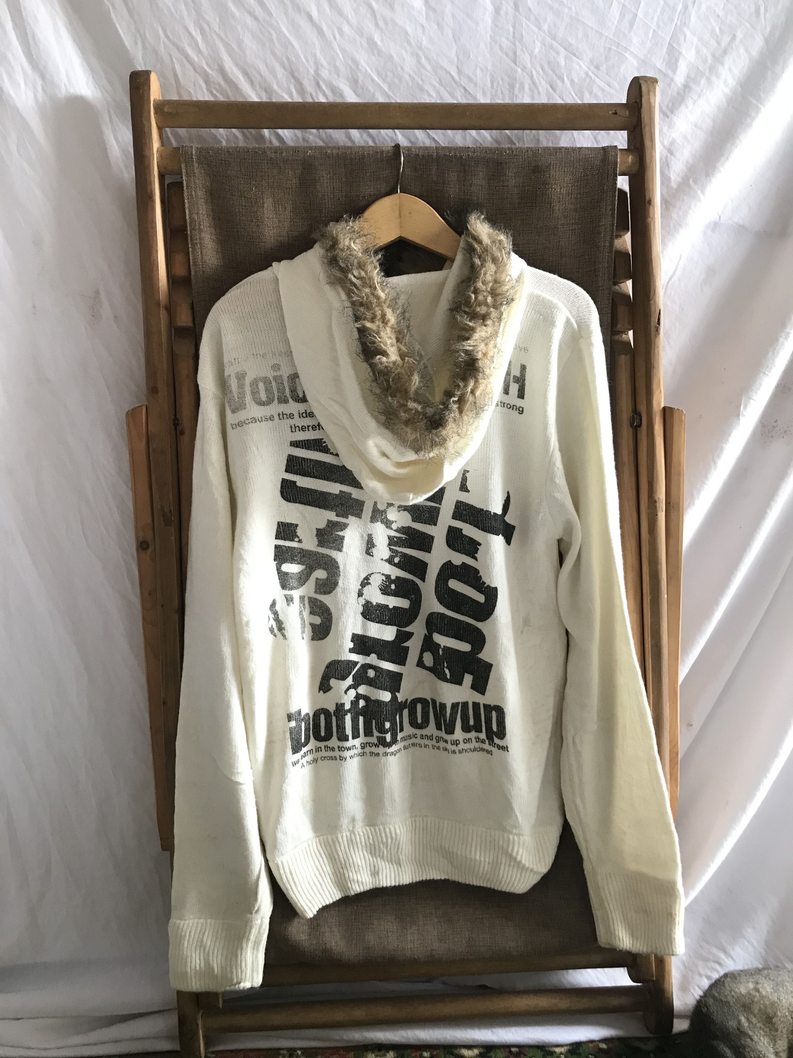 Le Grande Bleu (L.G.B.) Beaumere Japanese Fur Poem Knit Zip Hoodie Size US L / EU 52-54 / 3 - 4 Thumbnail