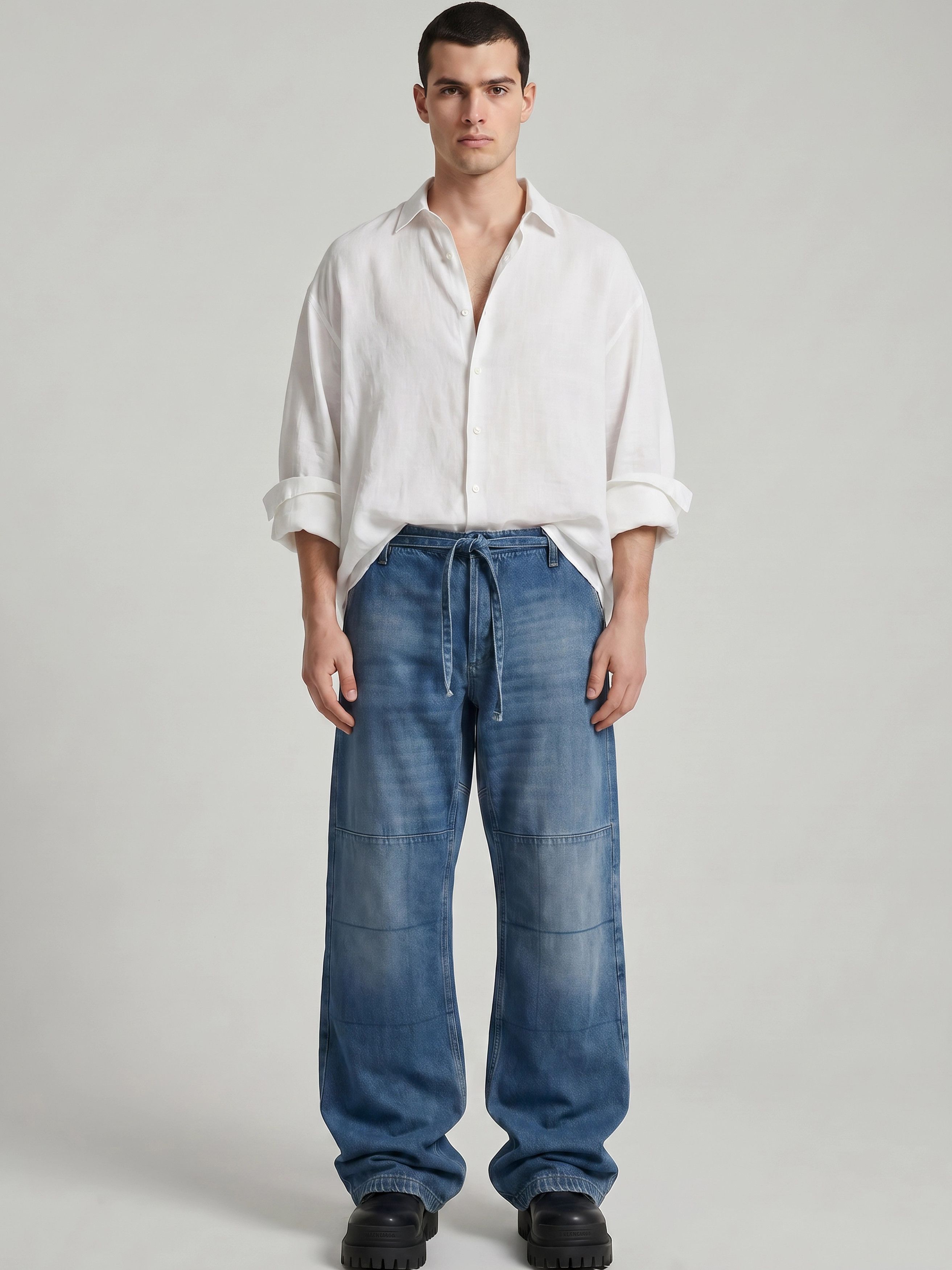 Valentino Valentino Mainline Paneled Drawstring Jeans Size US 32 / EU 48 - 13 Thumbnail