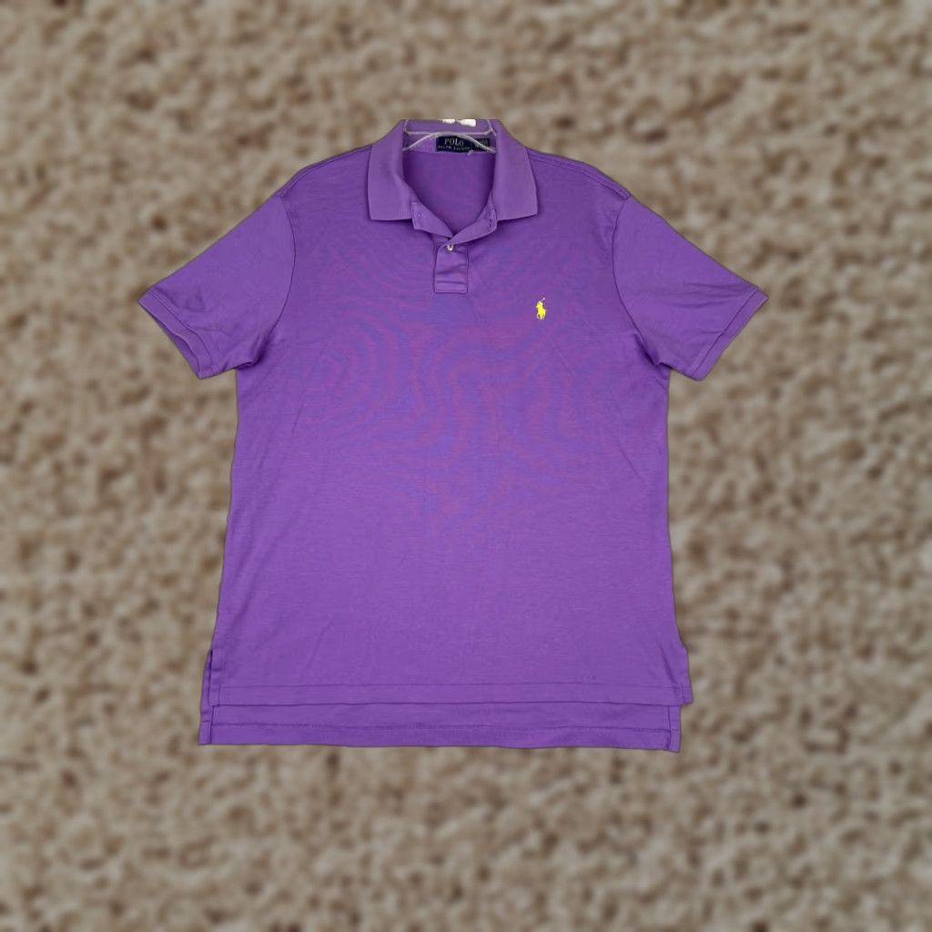Polo Ralph Lauren Polo Ralph Lauren Shirt Men XL Purple 100% Cotton Short Sleeve Polo Shirt Slim Fit Golf Size US XL / EU 56 / 4 - 1 Thumbnail