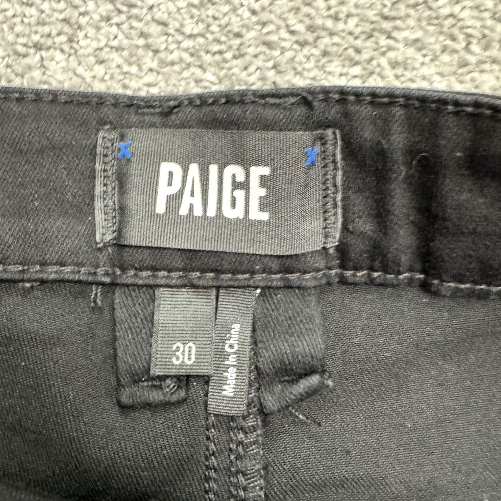 Paige Paige Emmie Ultra Skinny Jeans Womens 30 Black Coated Button Fly Stretch Denim Size 30" / US 8 / IT 44 - 7 Thumbnail
