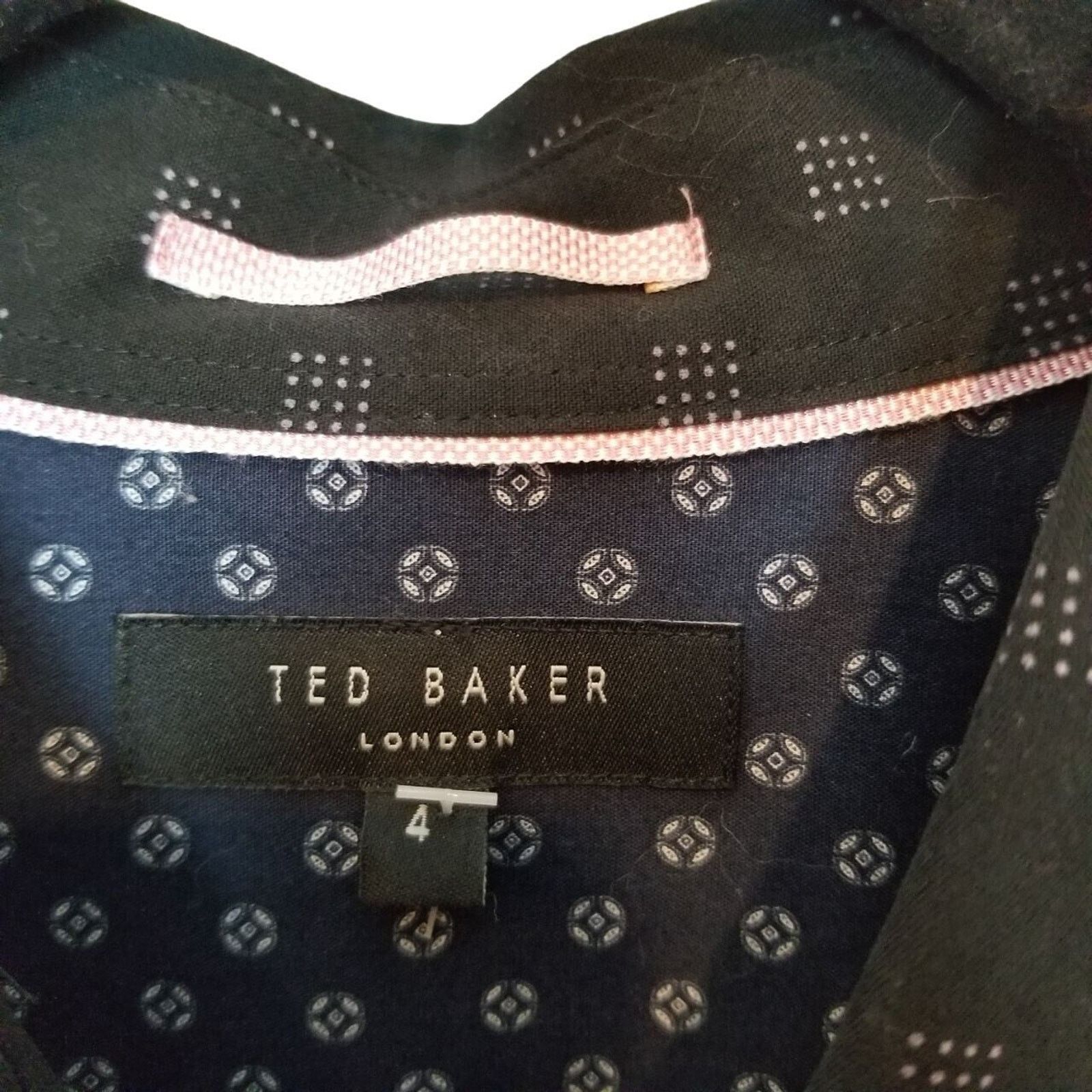 Ted Baker Ted Baker Men Geometric Print Dress Shirt 4 Large Classic Size US L / EU 52-54 / 3 - 6 Thumbnail