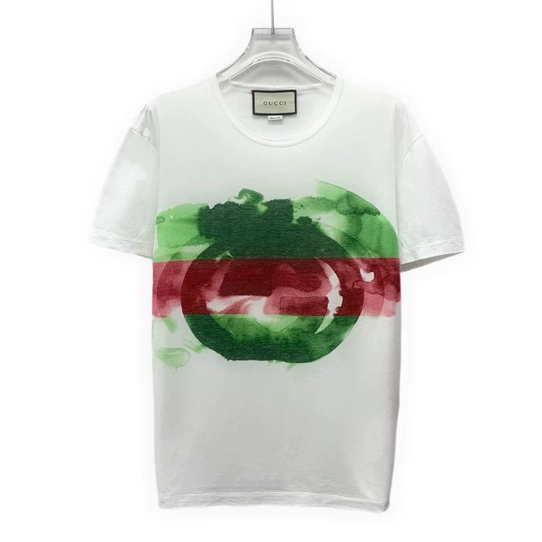Gucci Gucci White ink-printed cotton round-neck short-sleeved T-s Size US S / EU 44-46 / 1 - 1 Thumbnail