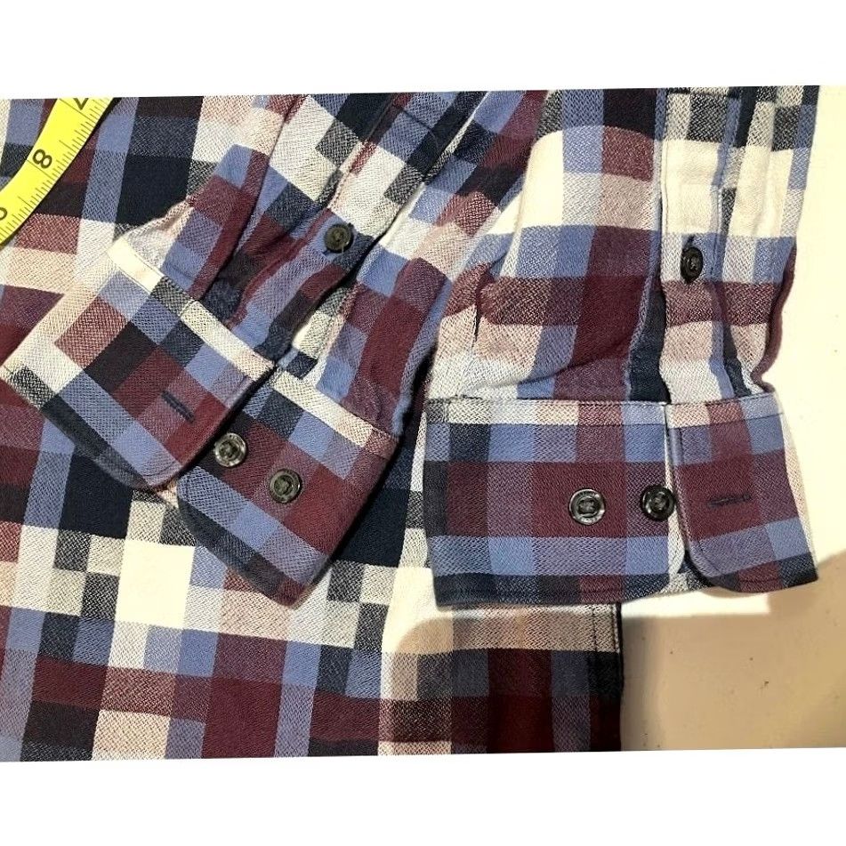 Perry Ellis Perry Ellis Shirt Mens 2XLT Red Men Square Plaid Long Sleeve Button Down Size Maroon Size US XXL / EU 58 / 5 - 6 Thumbnail