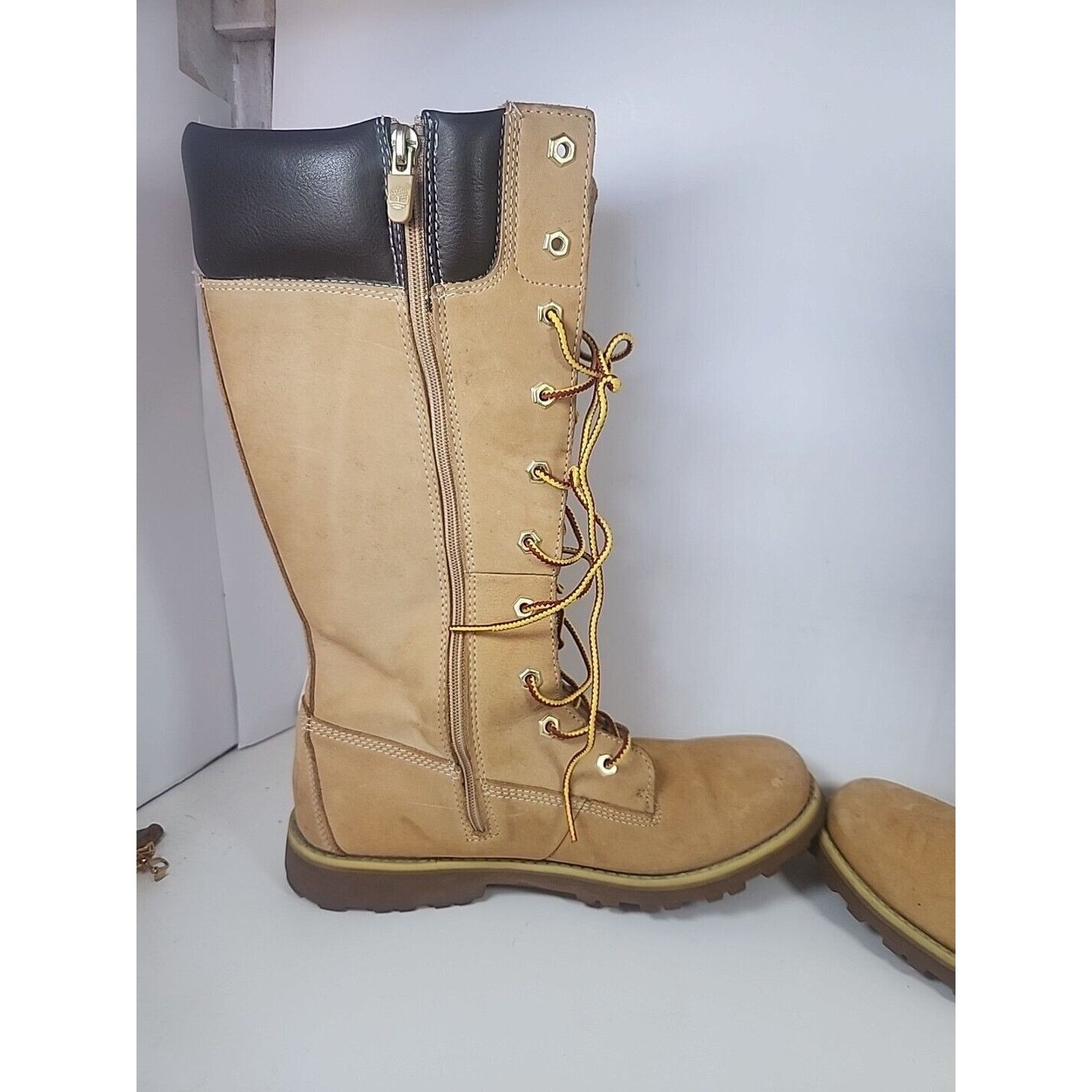 Timberland Timberland Tan Leather 12" Lace Up Riding Boot Woman Size 7 Size US 7 / IT 37 - 2 Thumbnail