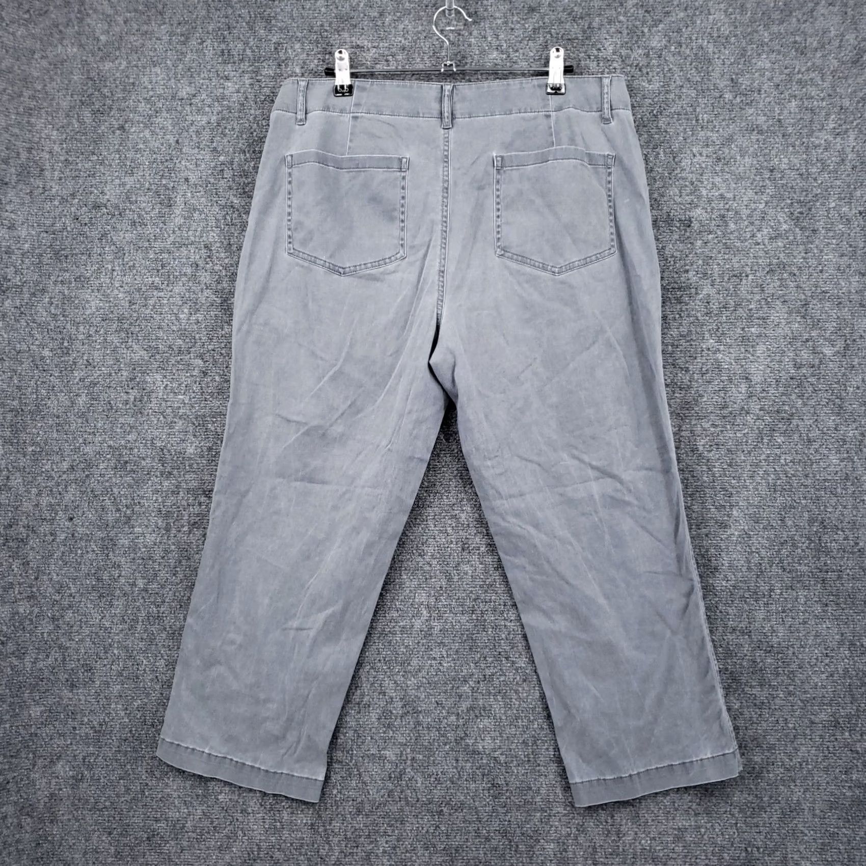 J. Jill J. Jill Pants Women 12 Gray Cropped Stretch Mid Rise Utility Straight Zip Fly Size 34" / US 12 / IT 48 - 2 Thumbnail