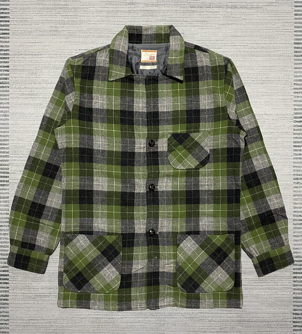 Levi's Vintage Clothing Vintage 1950’s Levi’s Wool Check shirt jacket Size US L / EU 52-54 / 3 - 1 Thumbnail