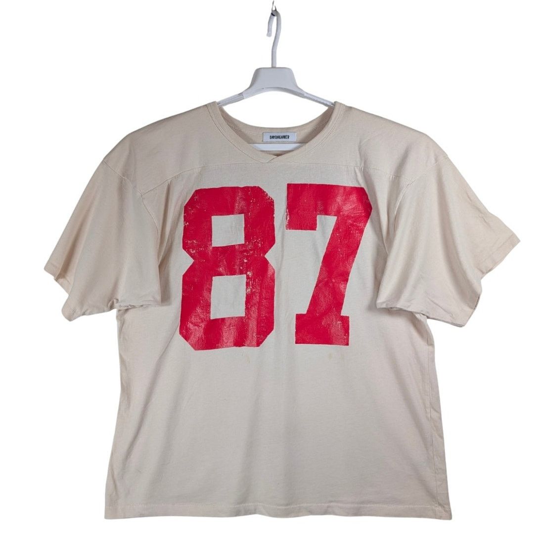 Revolve Daydreamer 87 Oversized Jersey Dirty White Tee Shirt