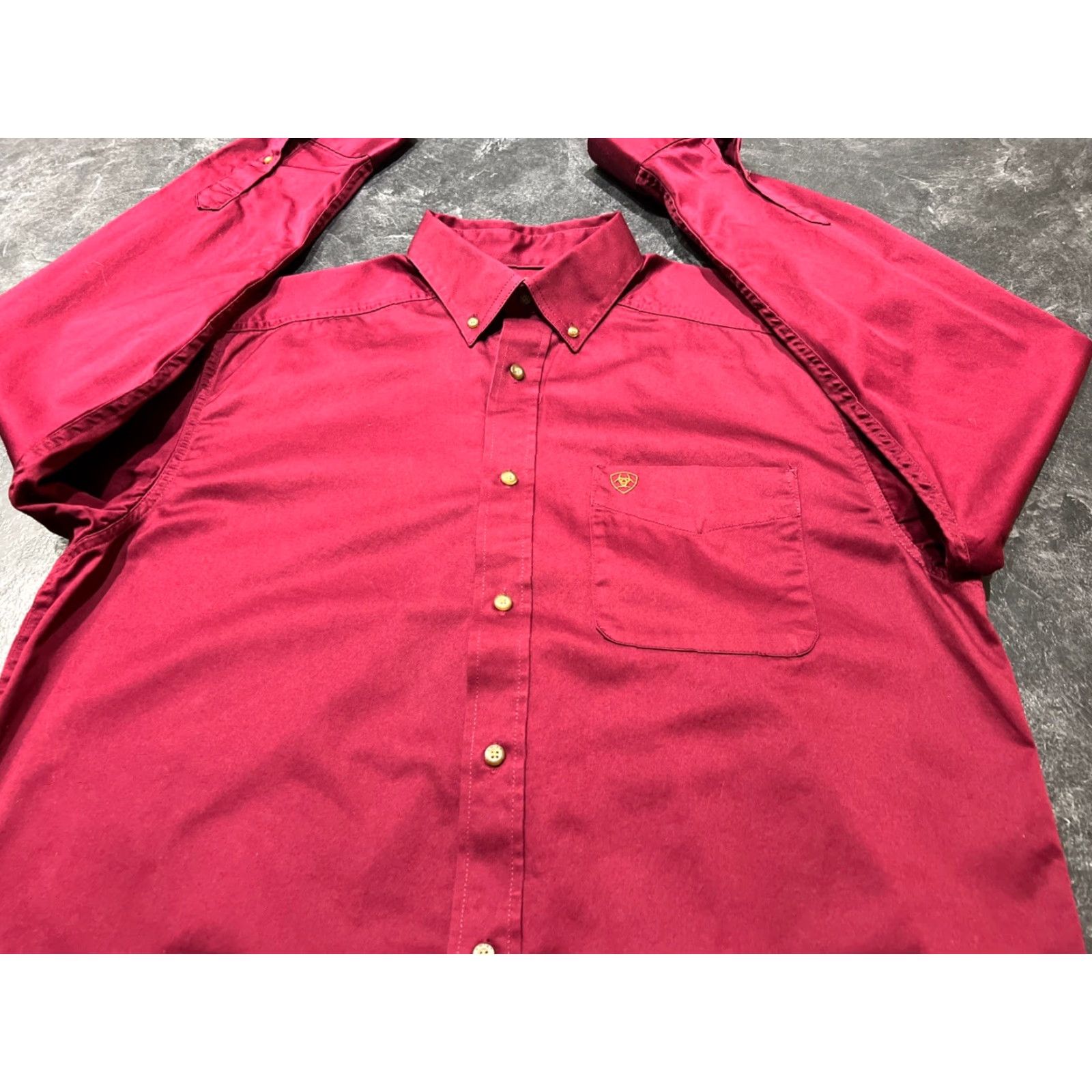 Ariat Ariat Men’s Long Sleeve Button-Up Shirt Burgundy Magenta Cotton Western City Casual L Size US L / EU 52-54 / 3 - 2 Thumbnail