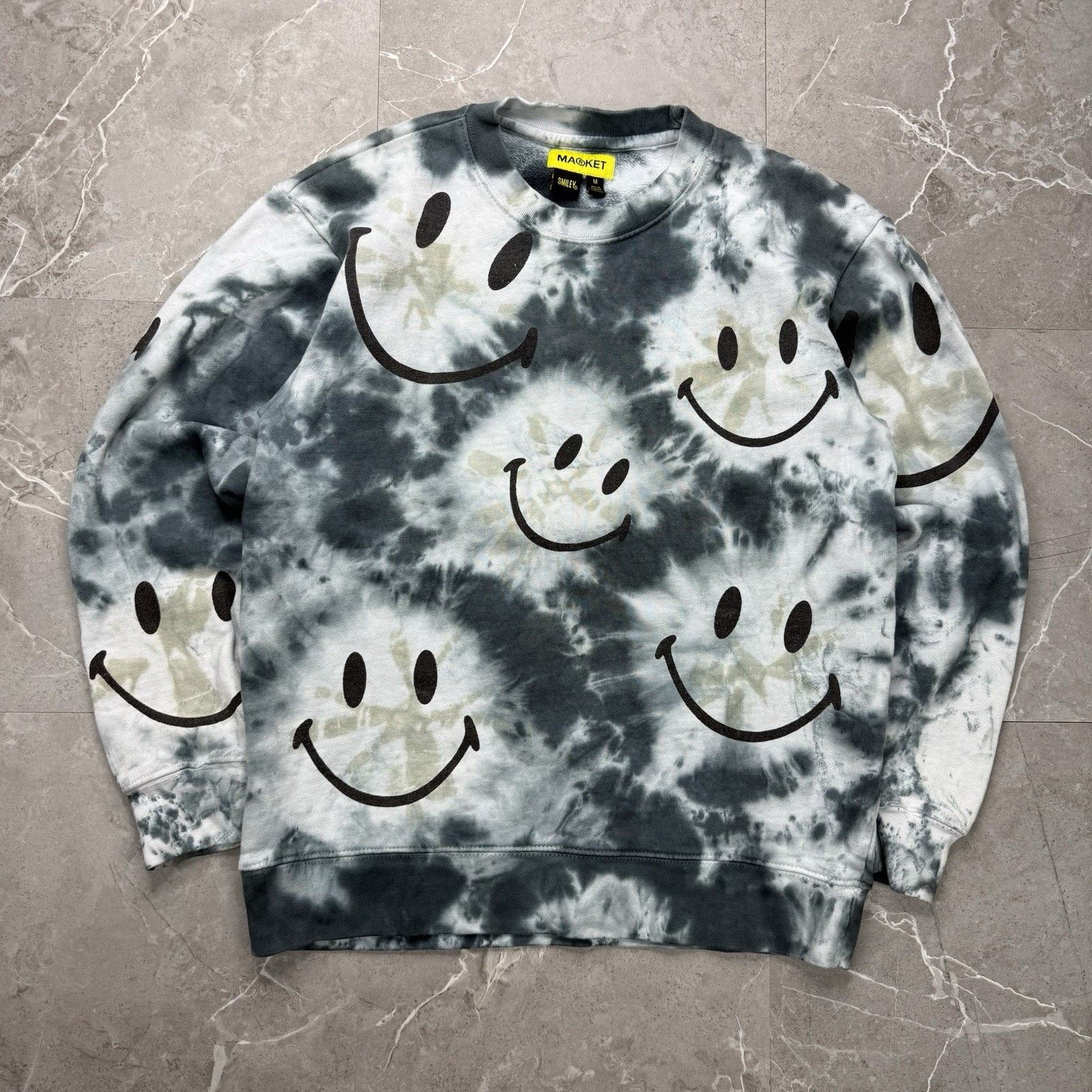 Market Market Smiley Sweatshirt Mens M Medium Shibori Dye Crewneck Size US M / EU 48-50 / 2 - 2 Thumbnail