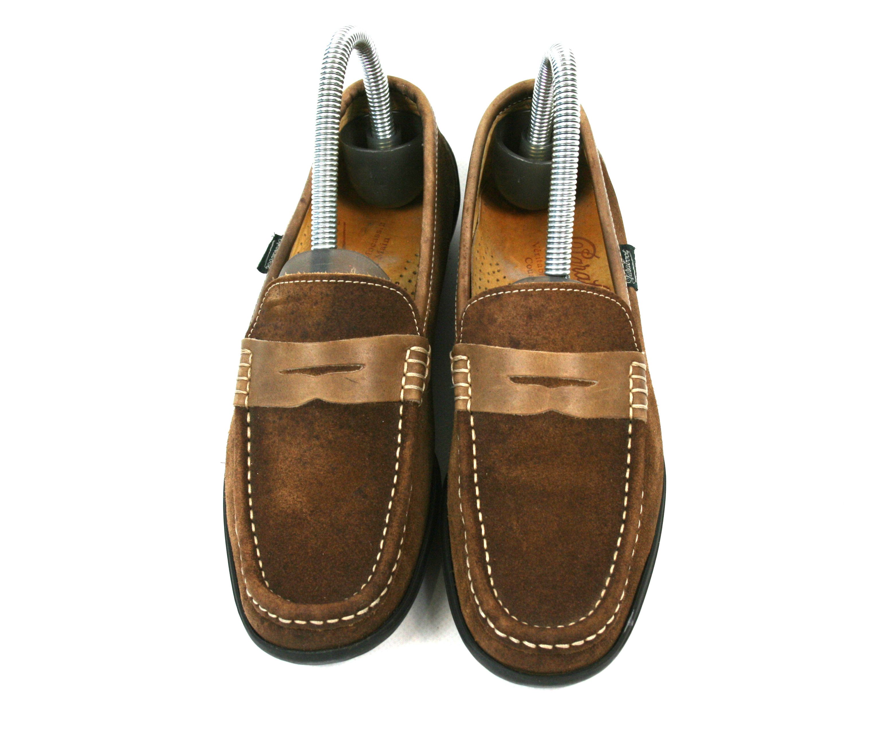 Paraboot 90S Cabrio Damier Suede Penny Loafers Vintage Size US 5.5 / IT 35.5 - 6 Thumbnail