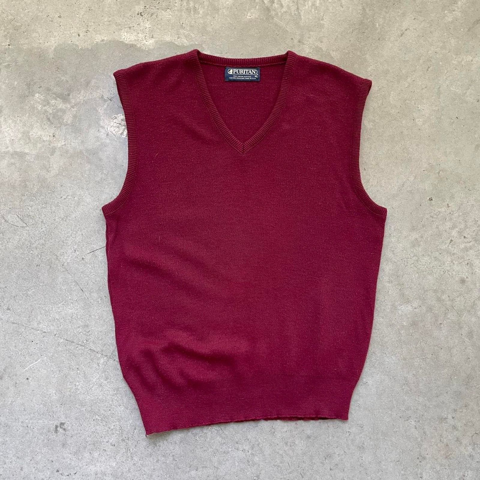 Vintage Vintage Puritan Burgundy Sweater Vest Size US XL / EU 56 / 4 - 1 Thumbnail