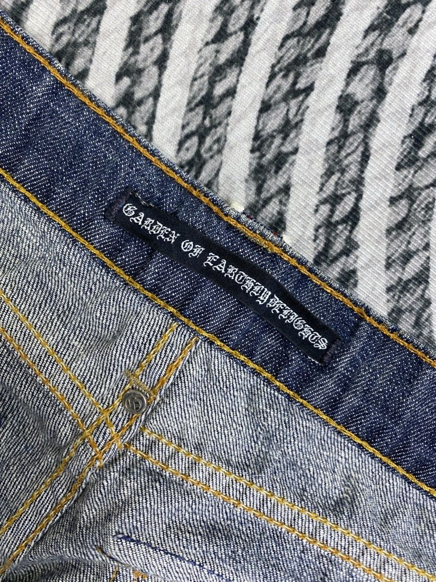 If Six Was Nine FLARED Garden Of Earthly Delights Distressed Denim Jeans Size US 33 - 13 Thumbnail