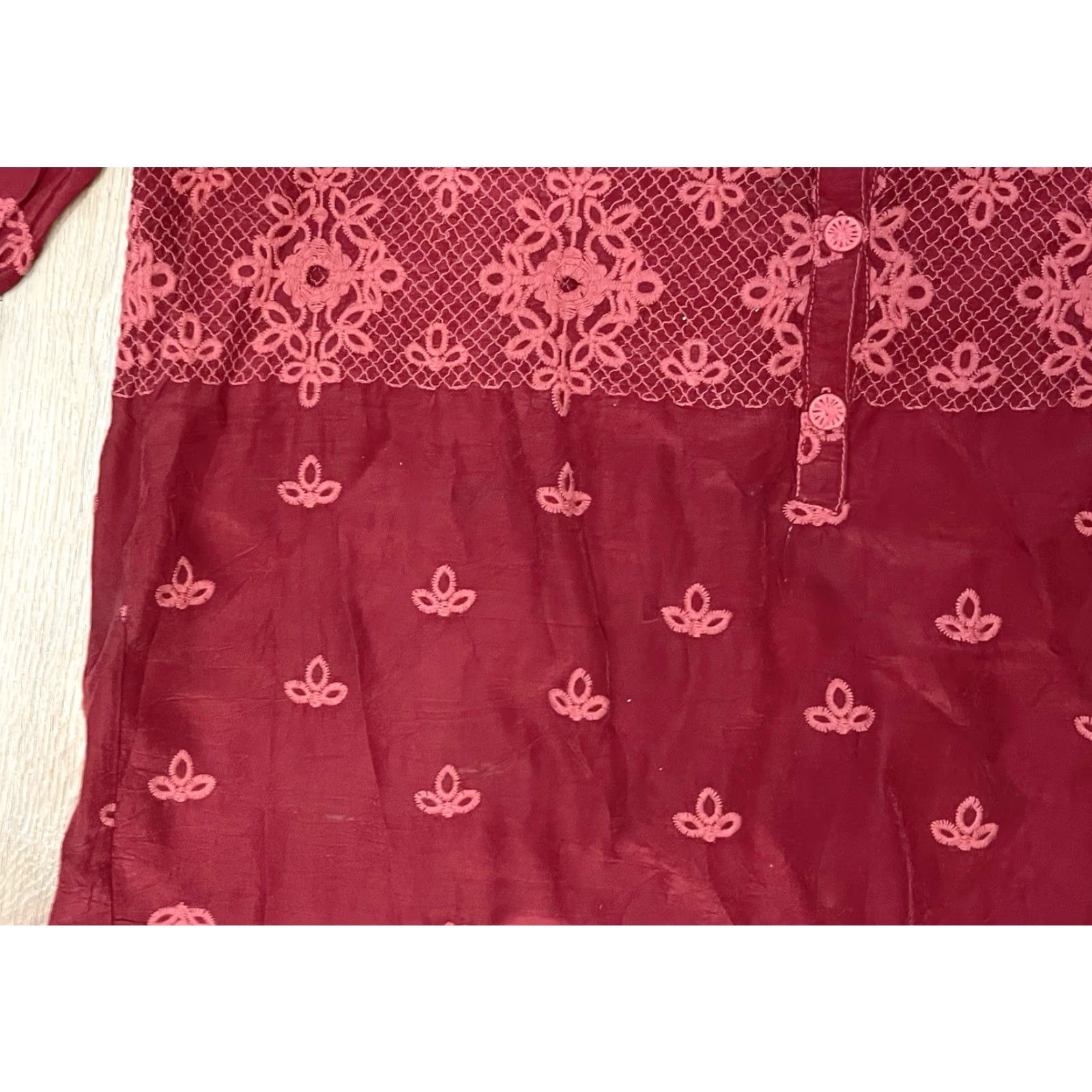 Johnny Was Johnny Was Blouse Womens S Red Floral Cotton Ruffle Sleeve Size S / US 4 / IT 40 - 7 Thumbnail