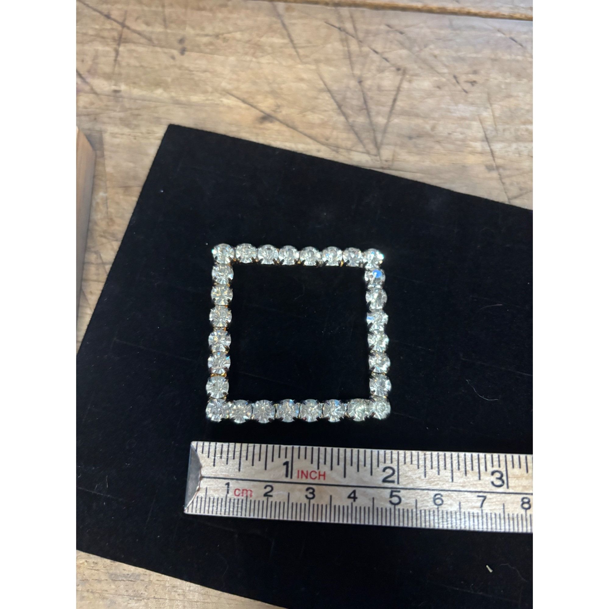 Other Vintage Rhinestone Square Brooch Pin Size ONE SIZE - 5 Thumbnail