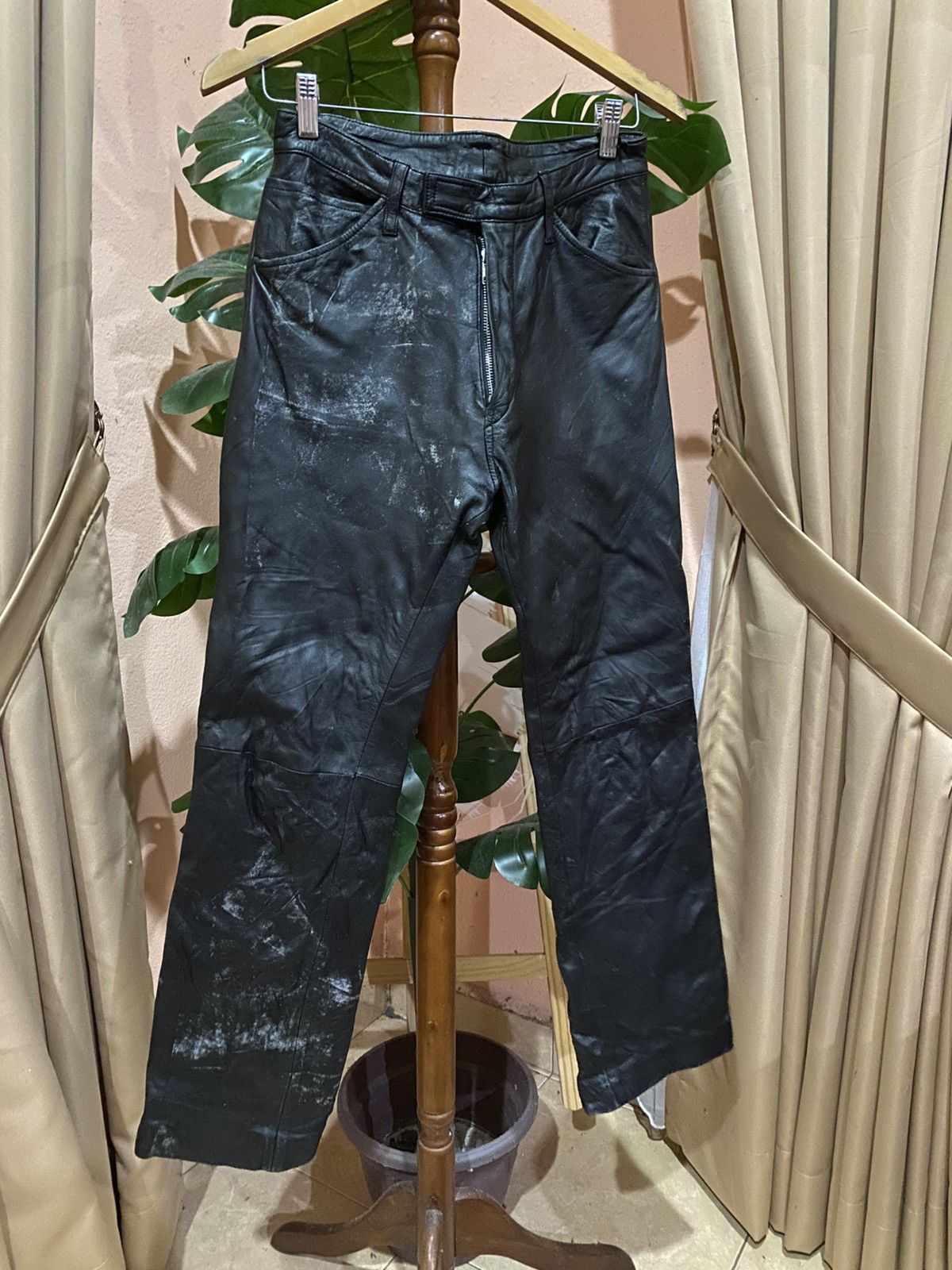 ABAHOUSE ABAHOUSE Black Lamb Leather Pants Japanese Designer Trousers Size US 27 - 3 Thumbnail