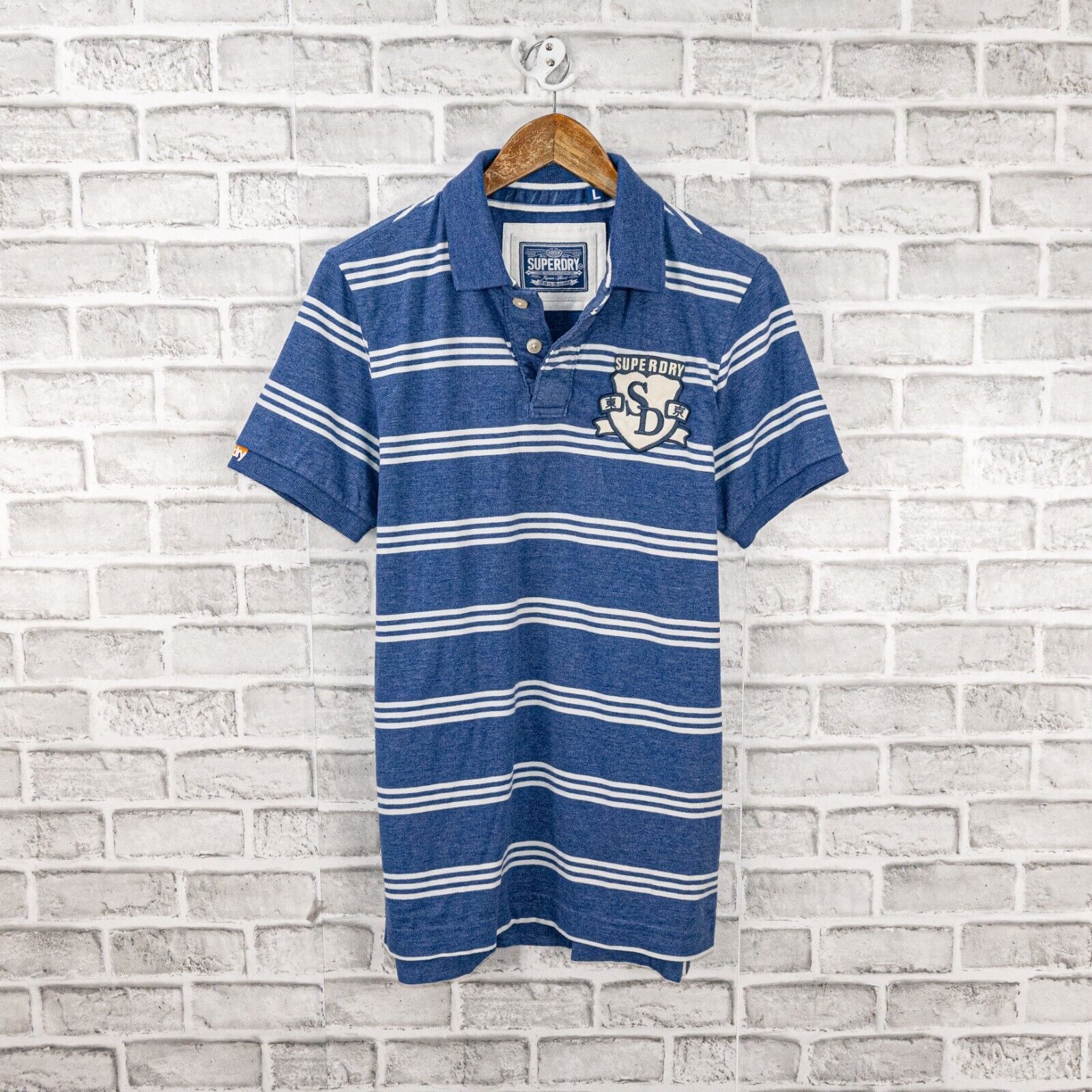 Superdry SUPERDRY Men's Short Sleeve Rugby Polo Shirt in Blue Cotton Size US L / EU 52-54 / 3 - 1 Thumbnail