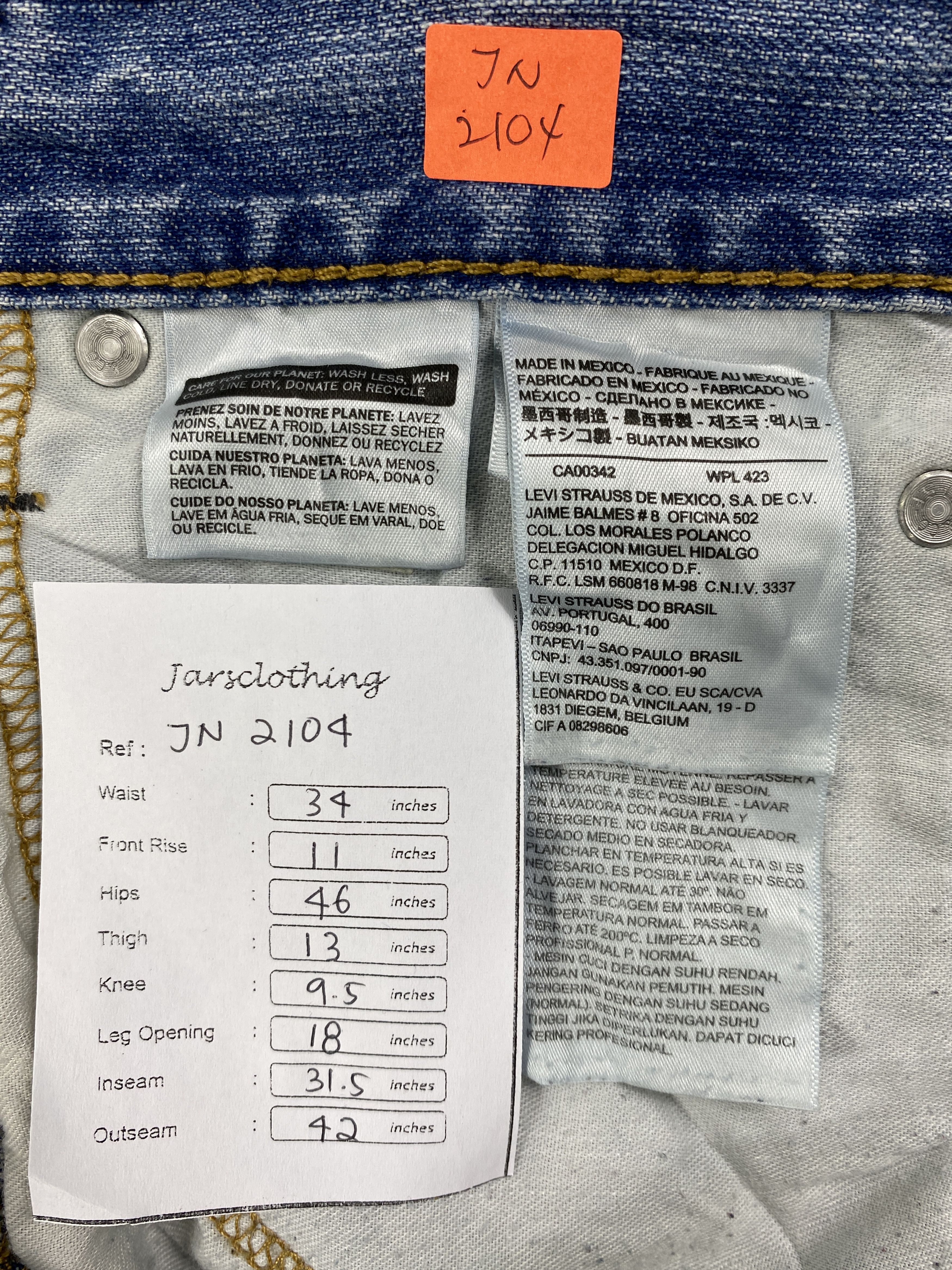 Levi's Blue Wash Vintage Levi's 569 34x31.5 Denim -JN2104 Size US 34 / EU 50 - 8 Thumbnail