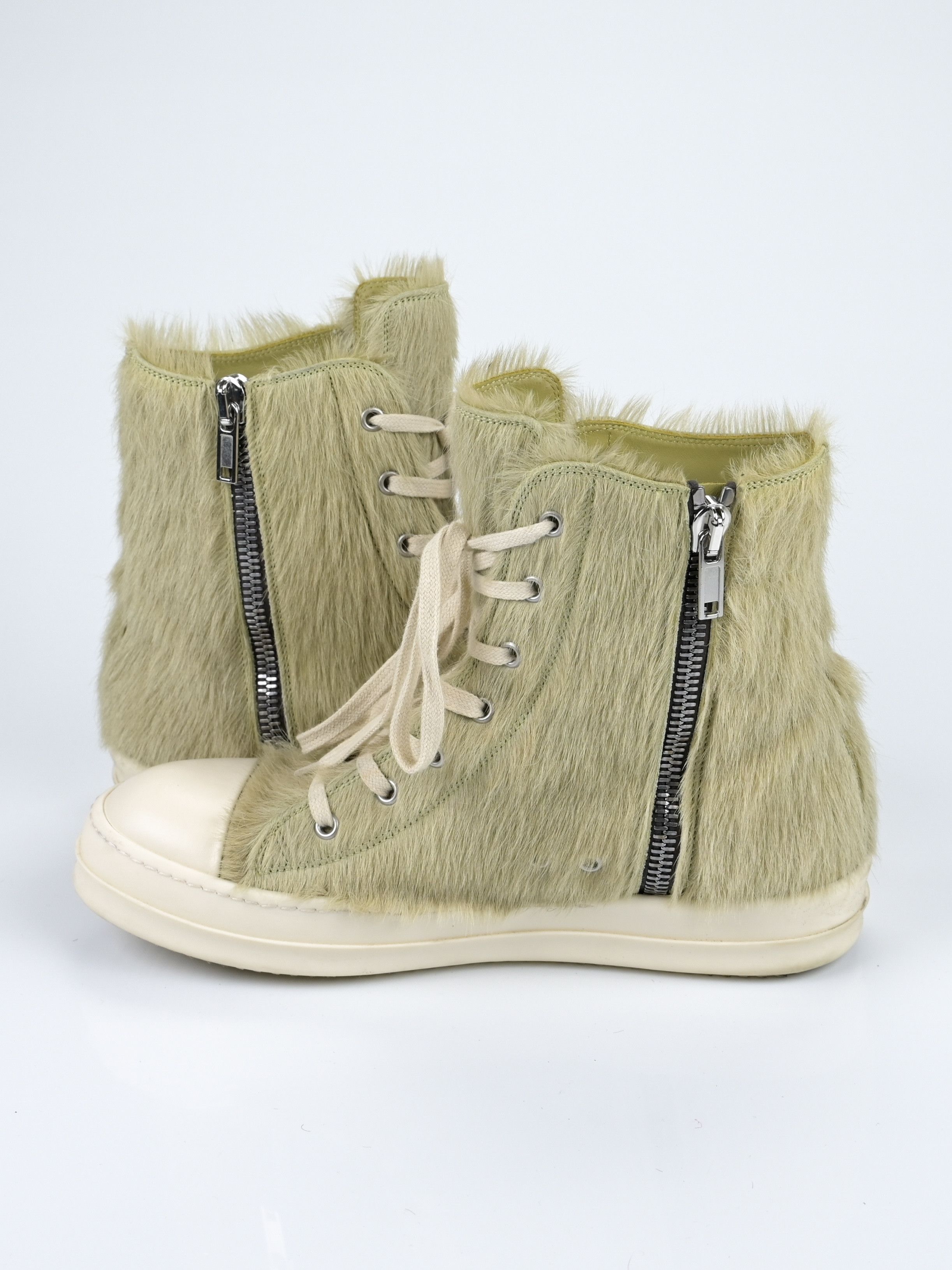 Rick Owens Acid Green Pony Hair Ramones Size US 9 / EU 42 - 6 Thumbnail