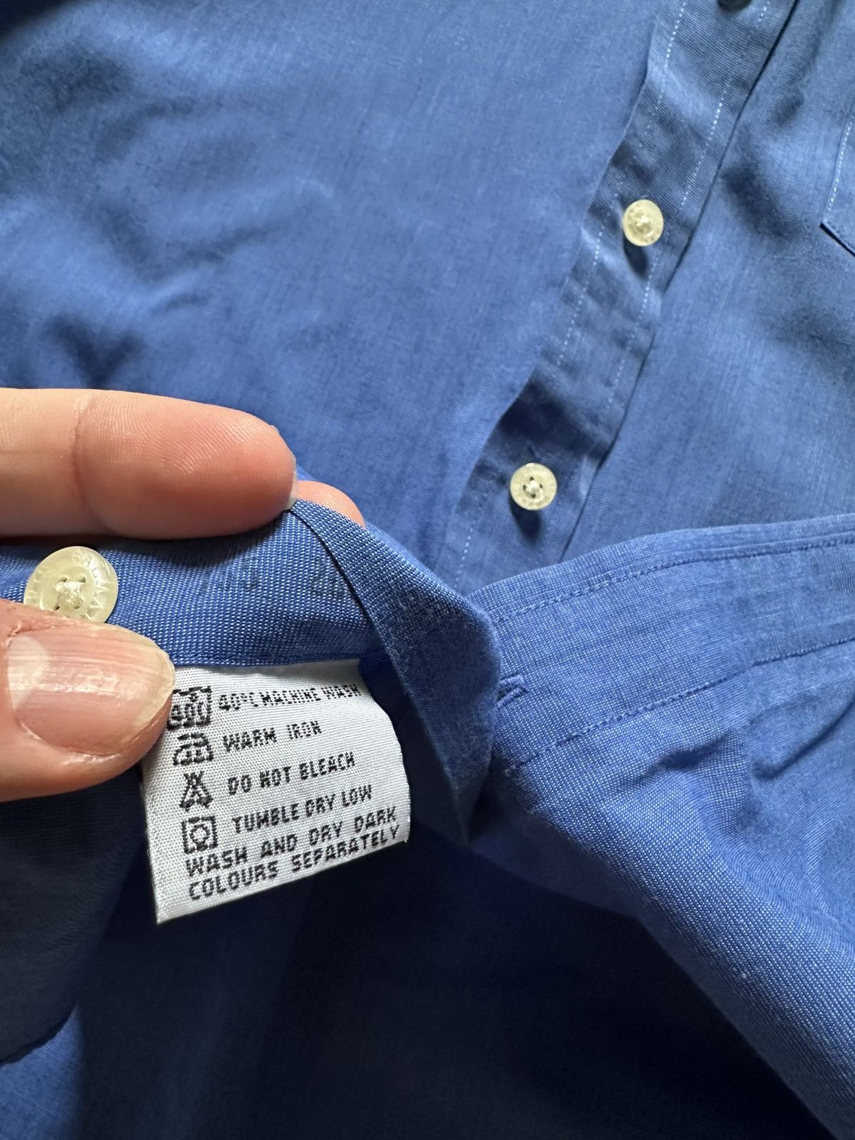 Balmain × Vintage Balmain Vintage Shirt Button Up Luxury Baby Blue Y2K USA Size US M / EU 48-50 / 2 - 7 Thumbnail