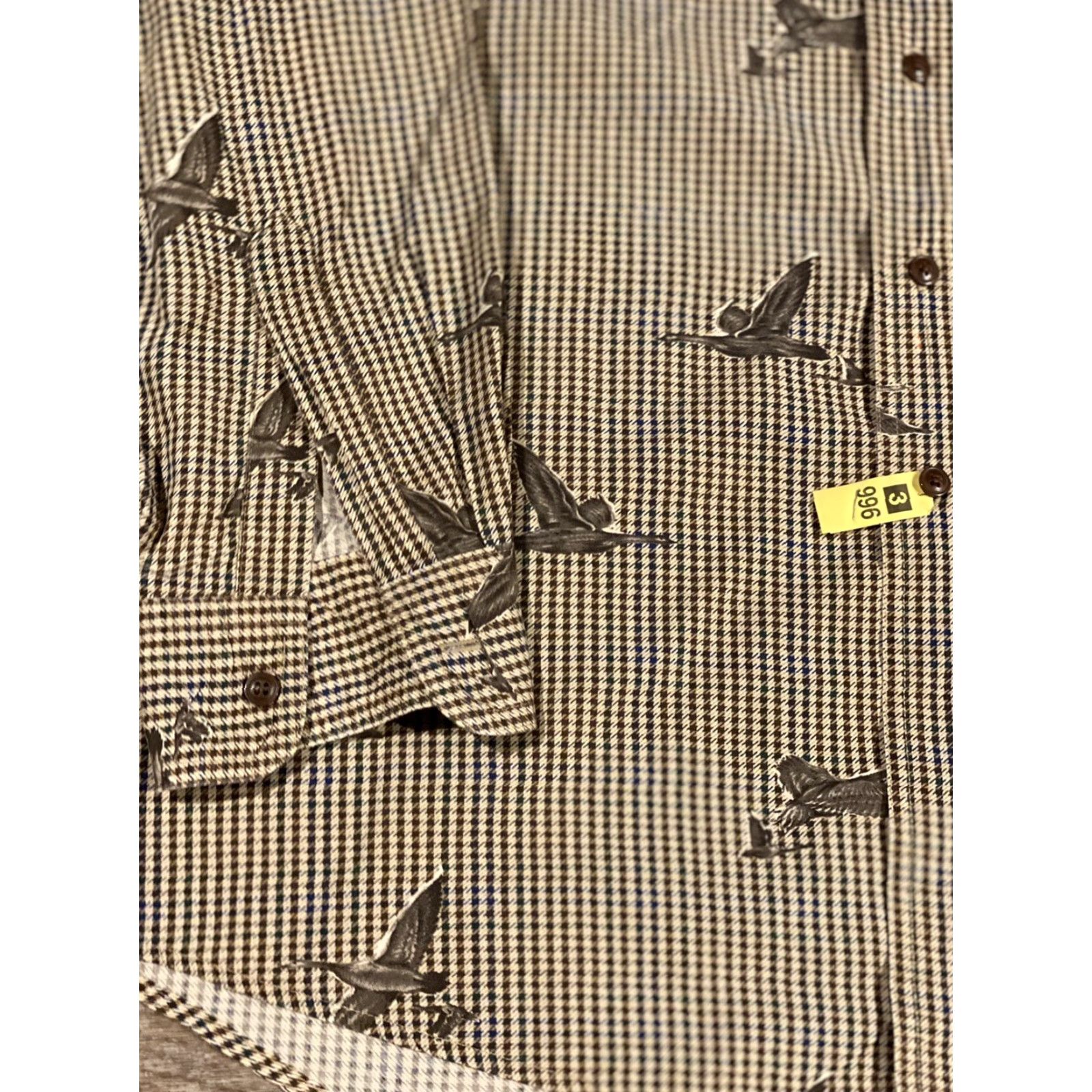 Chaps Chaps Ralph Lauren Button-Up Shirt Houndstooth Check Ducks L Mens Large Multi-Color 100% Cotton Button-Front Long Sleeve Size US L / EU 52-54 / 3 - 3 Thumbnail