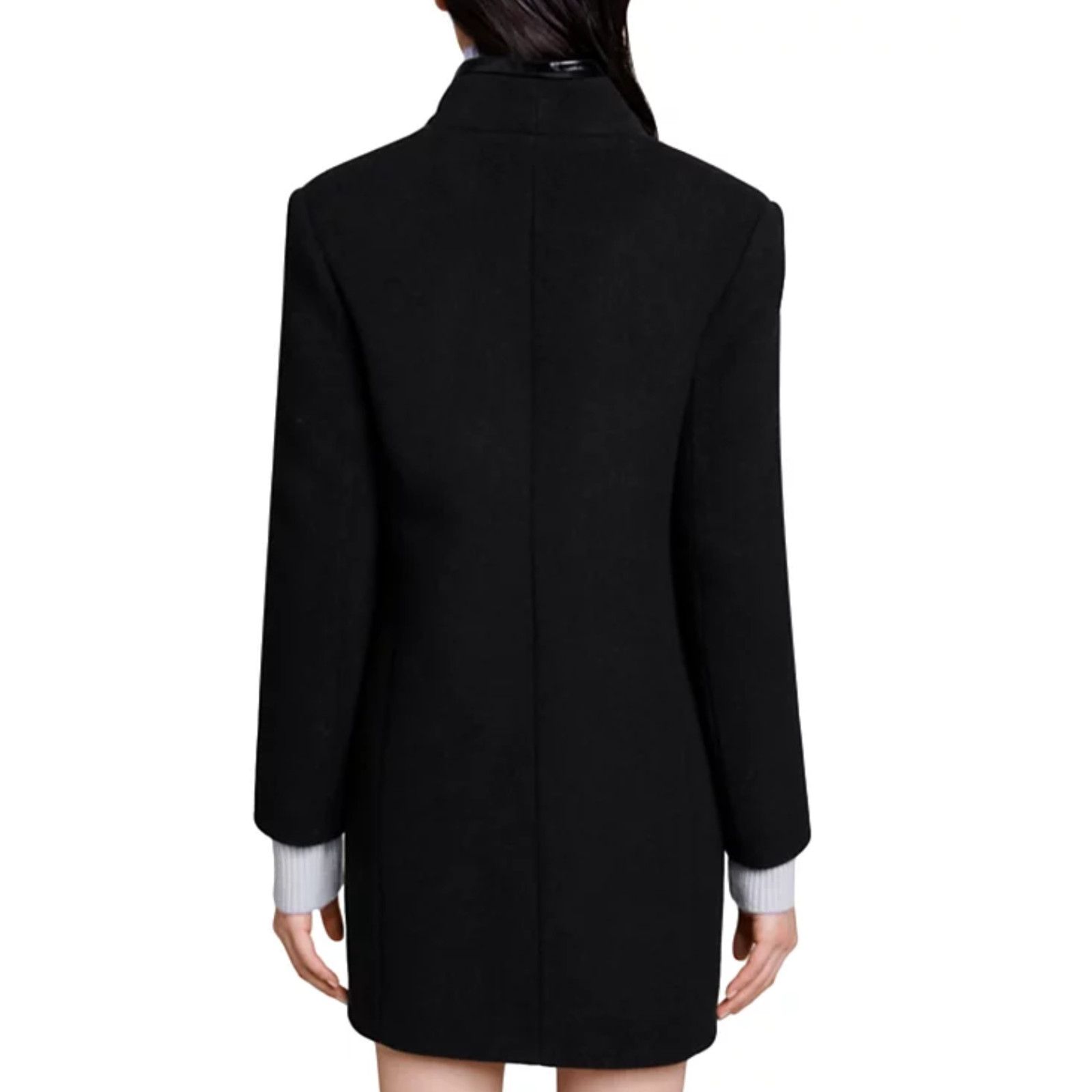 Maje Maje Galionile Wool Blend Stand Collar Coat Black Size 36 Size XS / US 0-2 / IT 36-38 - 9 Thumbnail